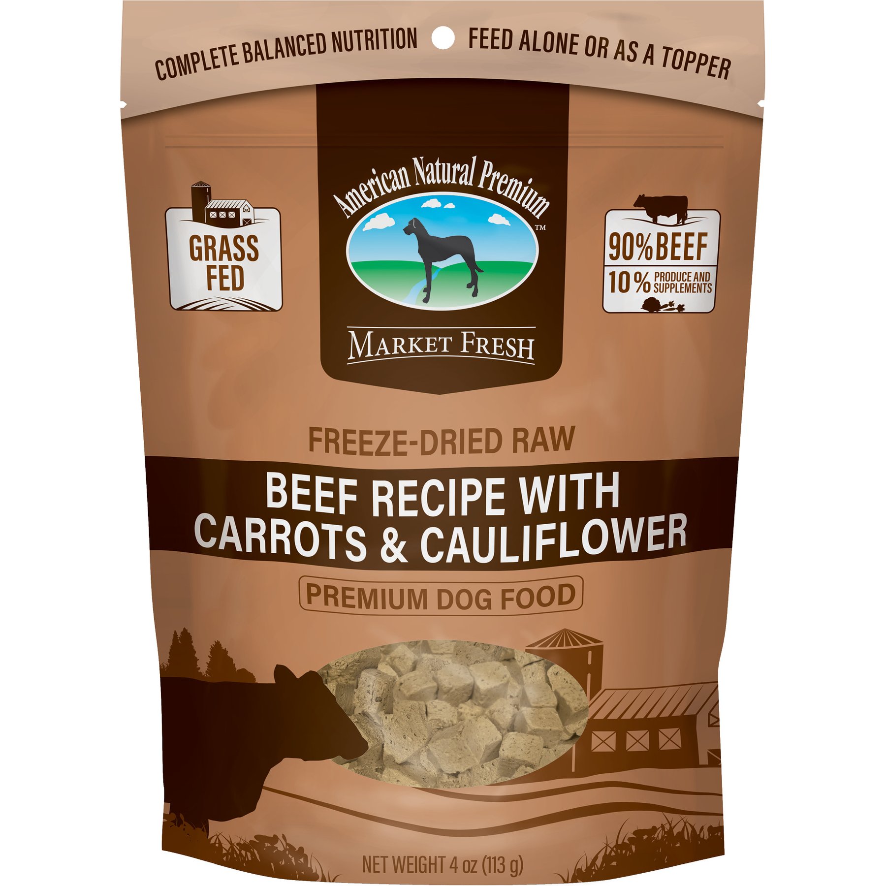 American Natural Premium Market Fresh Beef with Carrots & Cauliflower Freeze-Dried Dog Food