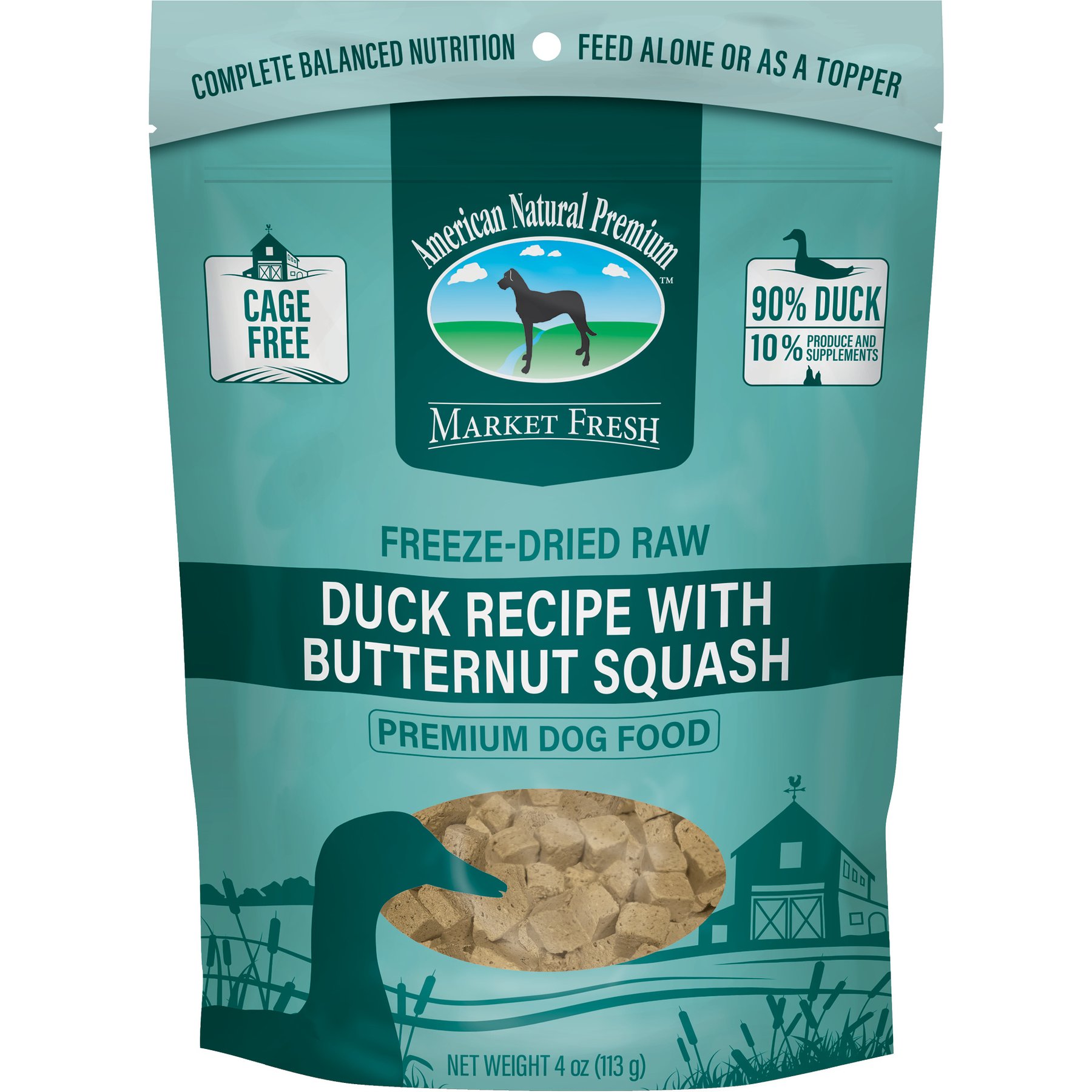 American Natural Premium Market Fresh Duck with Butternut Squash Freeze-Dried Dog Food