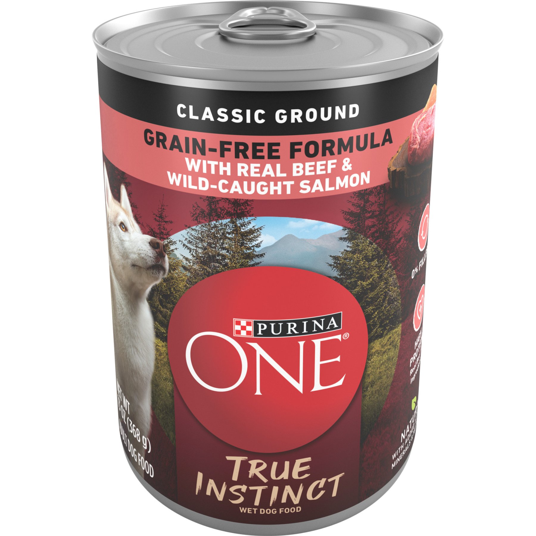 Purina ONE SmartBlend Grain-Free True Instinct Classic Ground with Real Beef & Wild-Caught Salmon Canned Dog Food