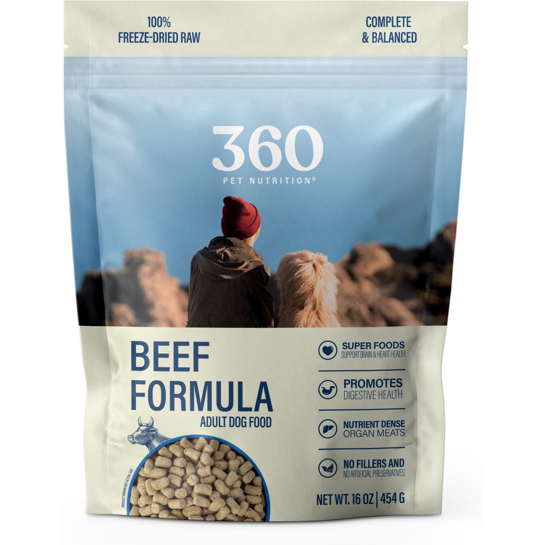 360 Pet Nutrition Beef Grain-Free Adult Freeze-Dried Dog Food