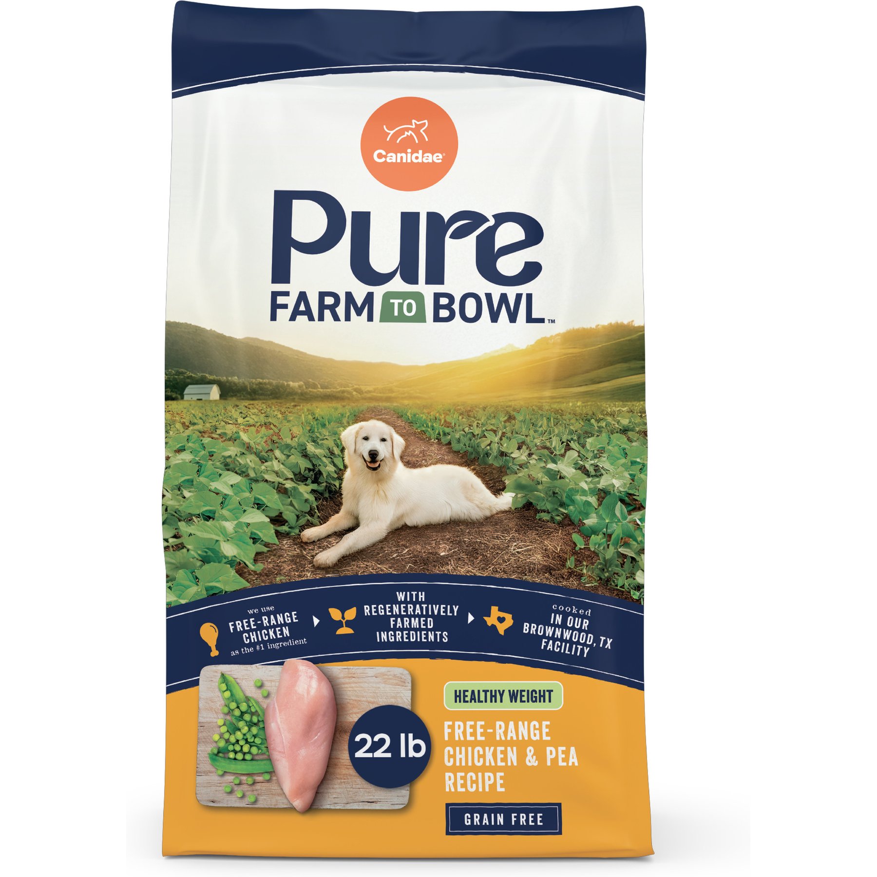 CANIDAE Farm To Bowl Healthy Weight Free-Range Chicken & Pea Recipe Dry Dog Food