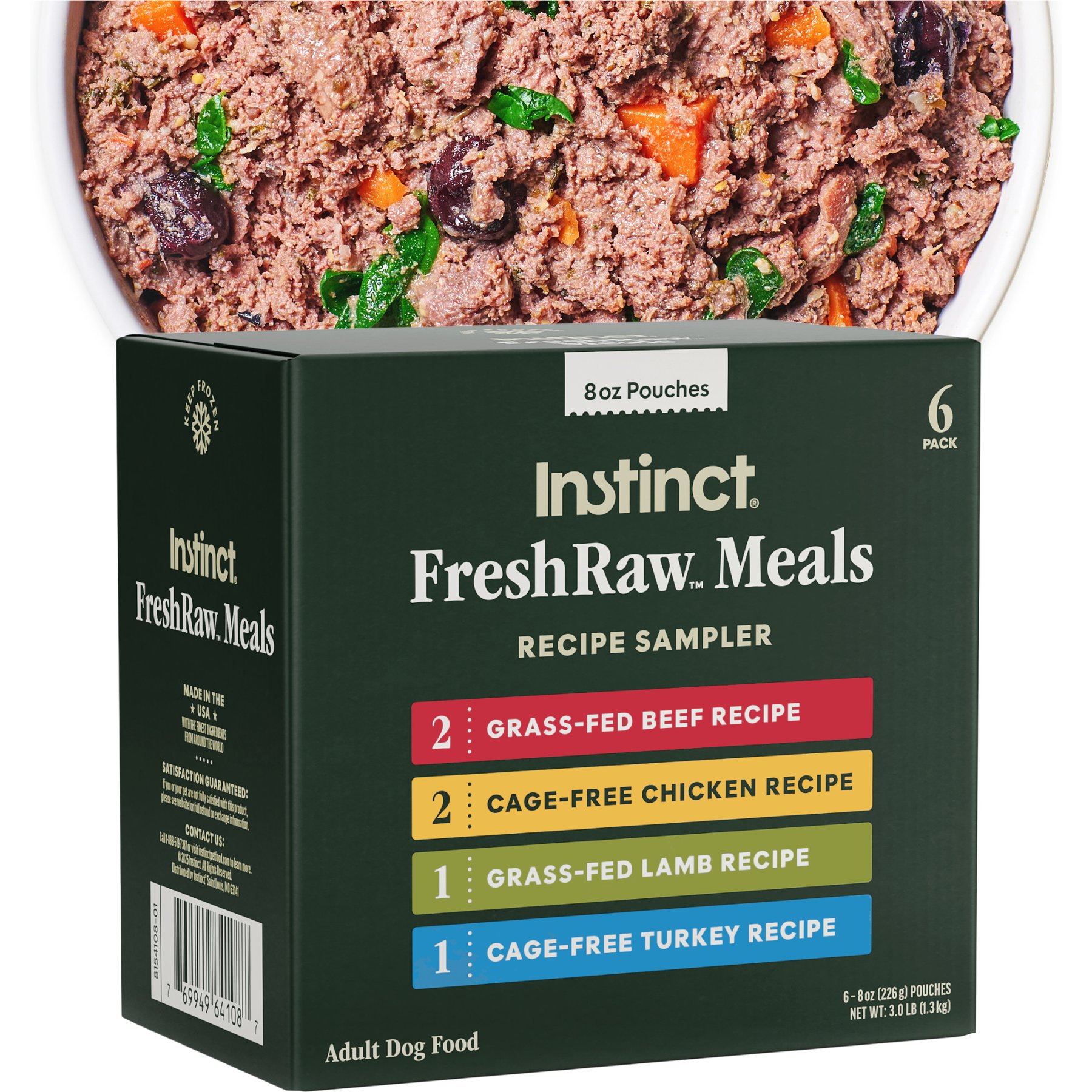 Instinct FreshRaw Meals Variety Pack Dog Food, 8-oz, case of 6