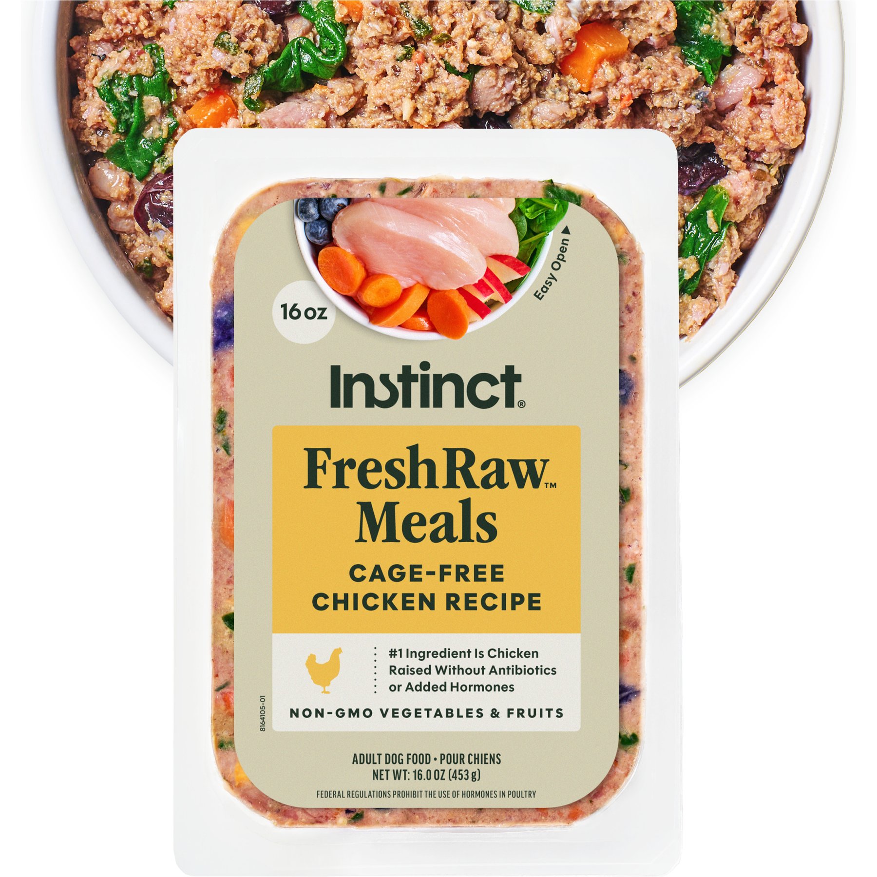 Instinct FreshRaw Meals Grain-Free Cage-Free Chicken Recipe Dog Food, 16-oz, case of 6