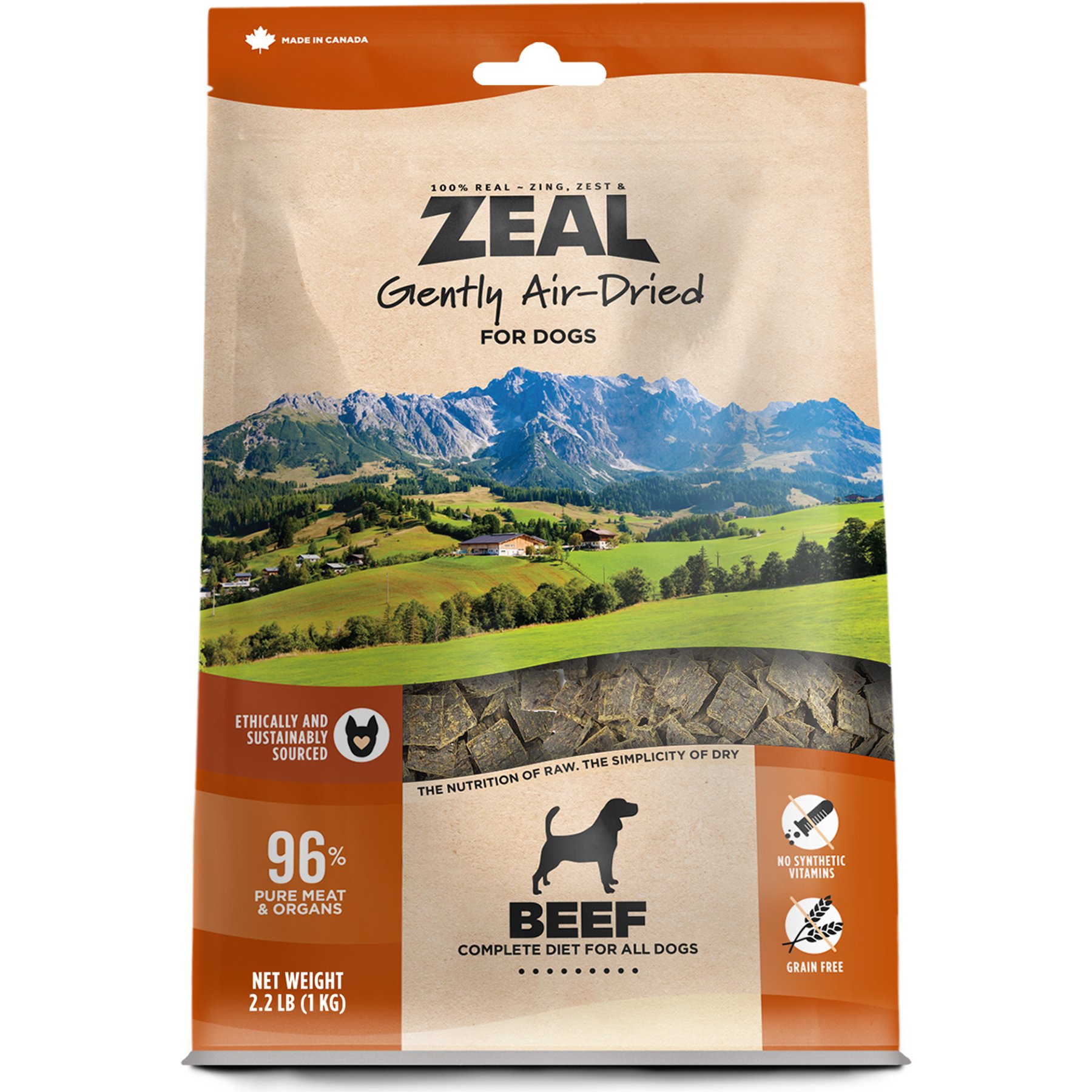 ZEAL Canada Beef Recipe Grain-Free Gently Air-Dried Dog Food