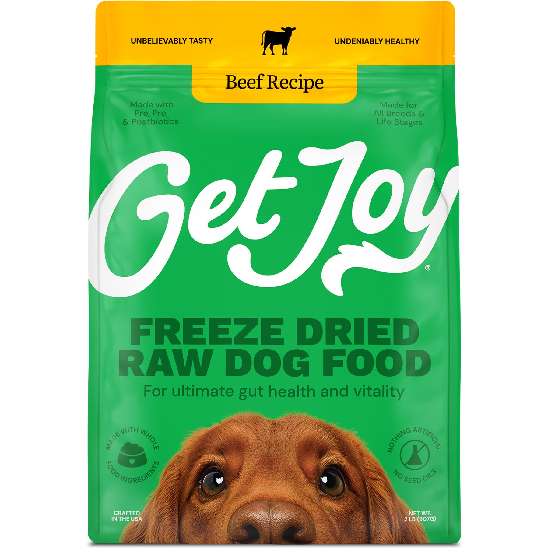 Get Joy Beef Recipe Human-Grade All Life Stages Freeze-Dried Raw Dog Food