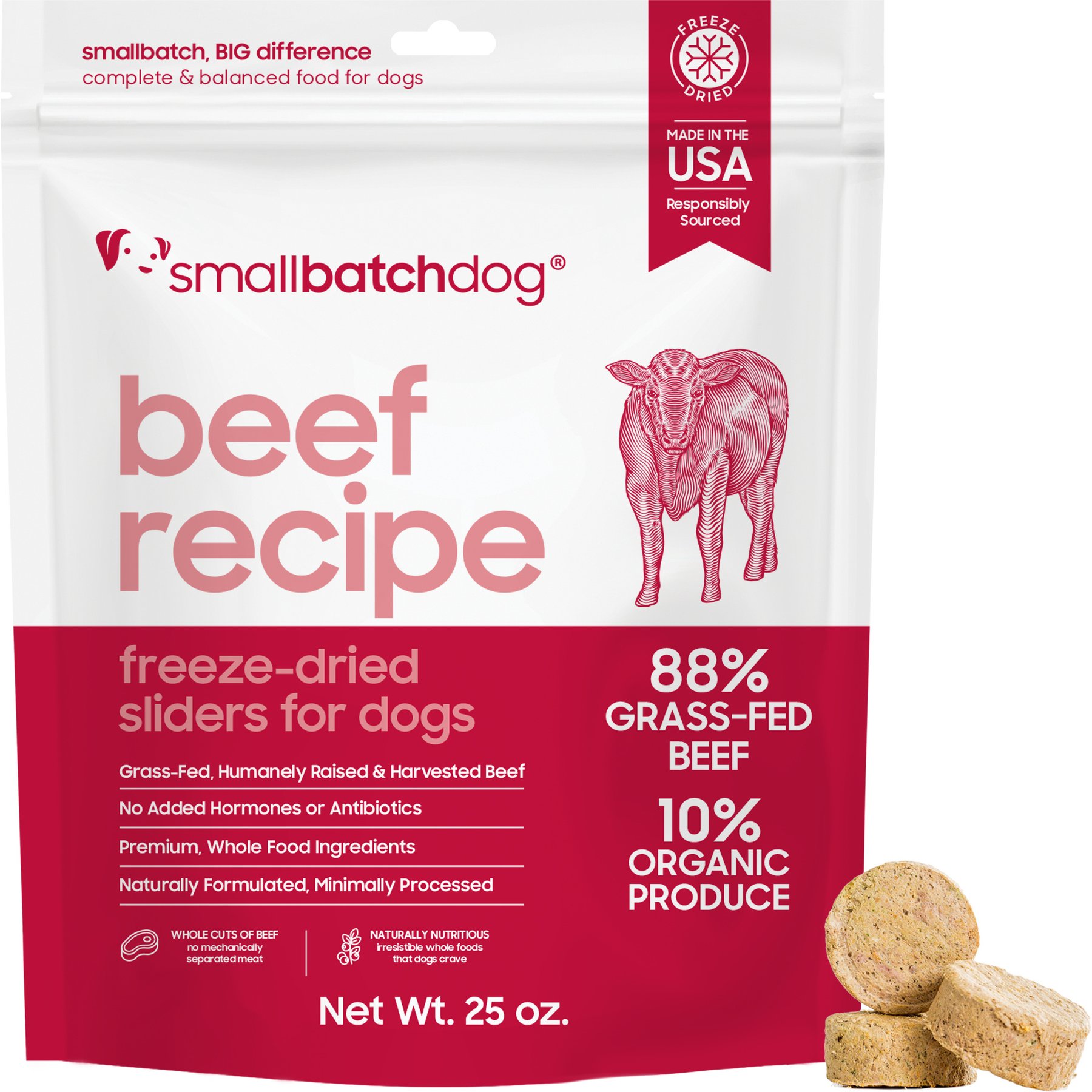 Smallbatch Pets Beef Non-GMO Freeze-Dried Dog Food