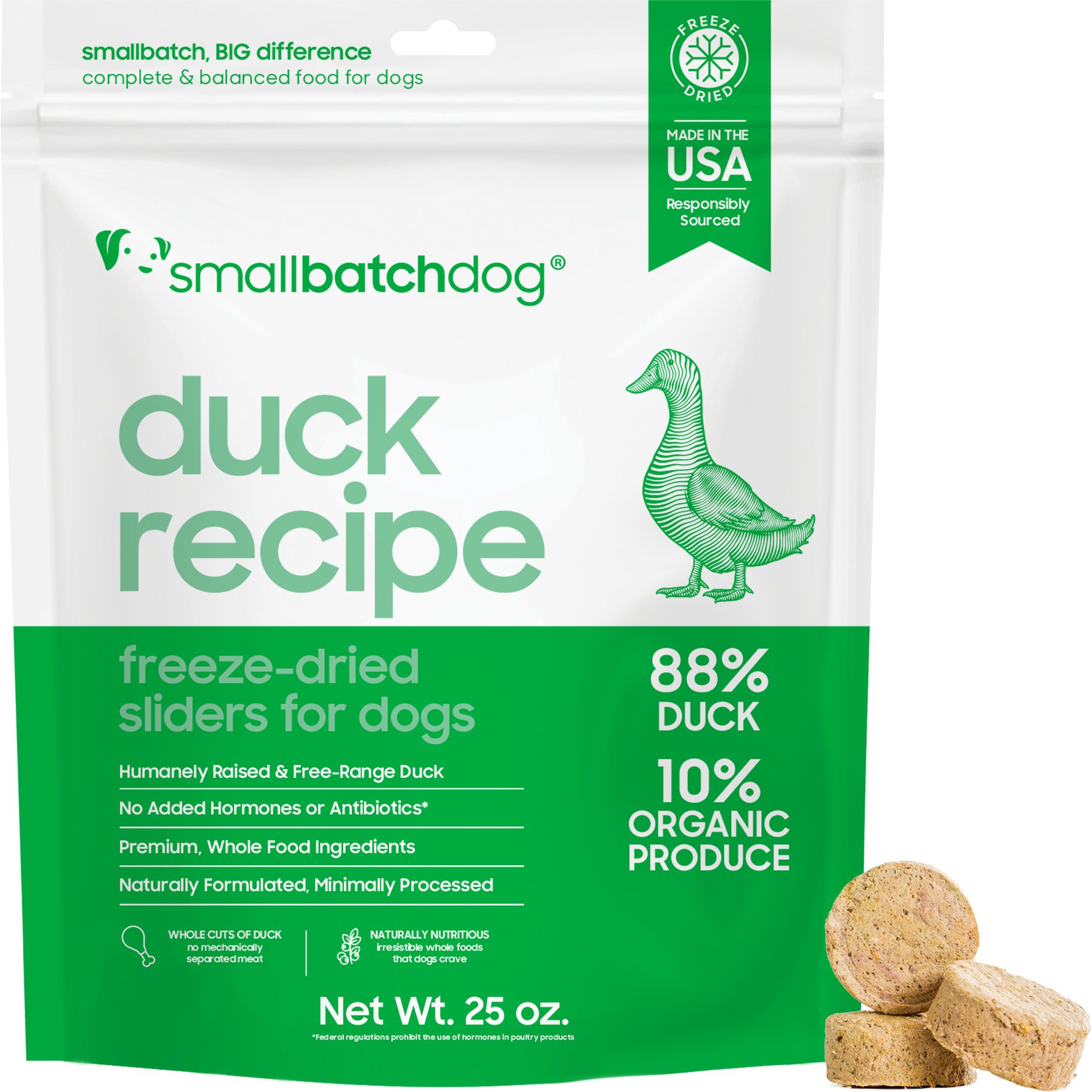 Smallbatch Pets Duck Non-GMO Freeze-Dried Dog Food