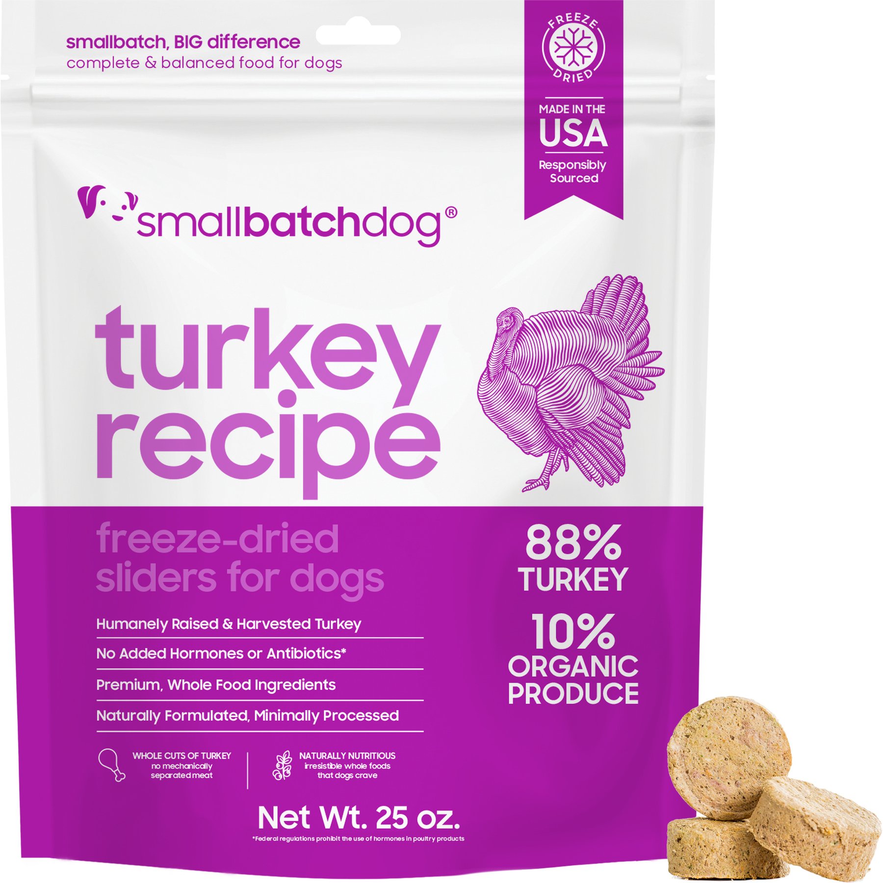Smallbatch Pets Turkey Non-GMO Freeze-Dried Dog Food