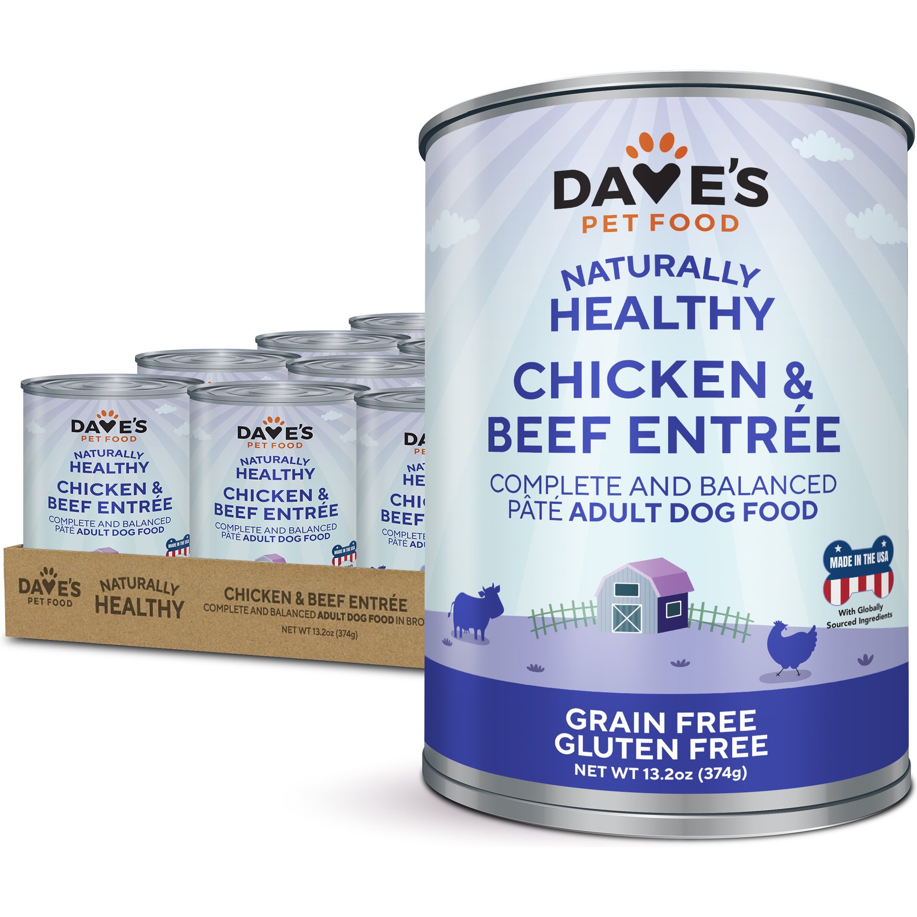Dave's Pet Food Naturally Healthy Chicken & Beef Entree Pate Canned Wet Dog Food