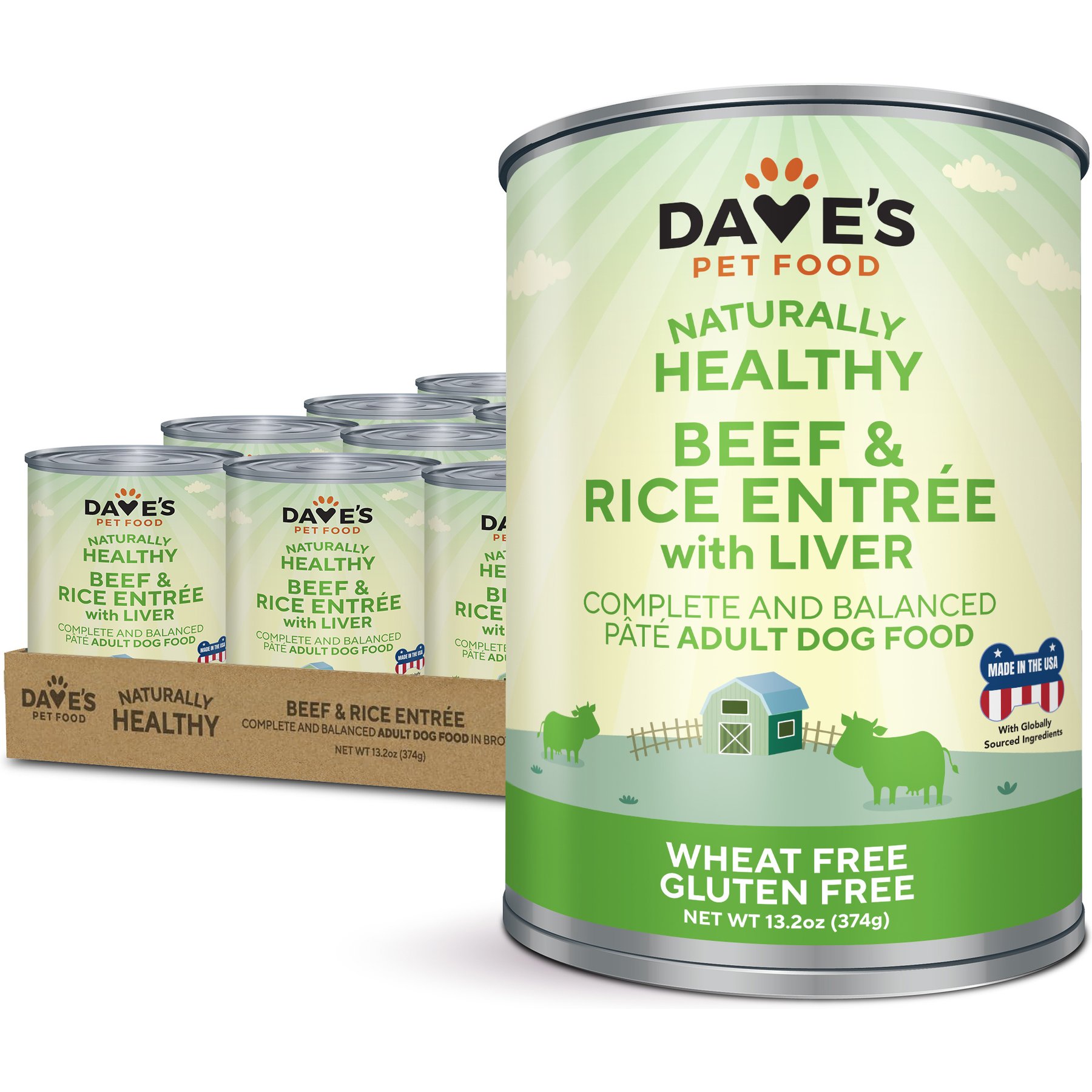Dave's Pet Food Naturally Healthy Beef & Rice Recipe Pate Canned Wet Dog Food