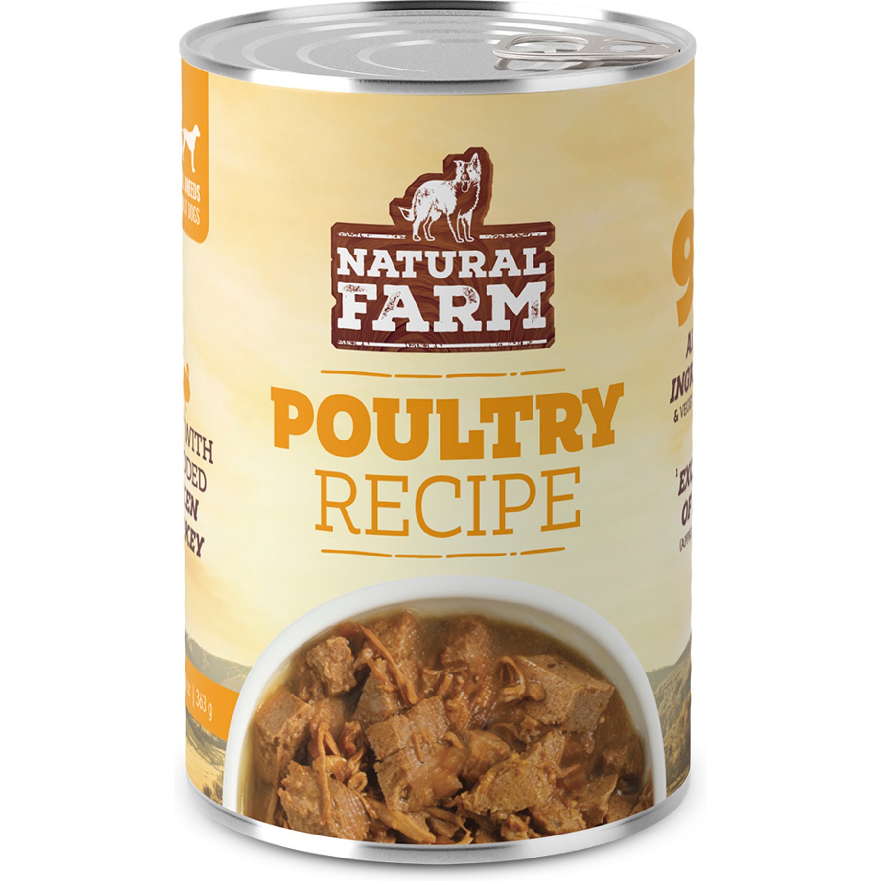 Natural Farm Adult Grain-Free 95% Animal Ingredients Chicken Recipe Canned Wet Dog Food, 12-oz can, case of 12