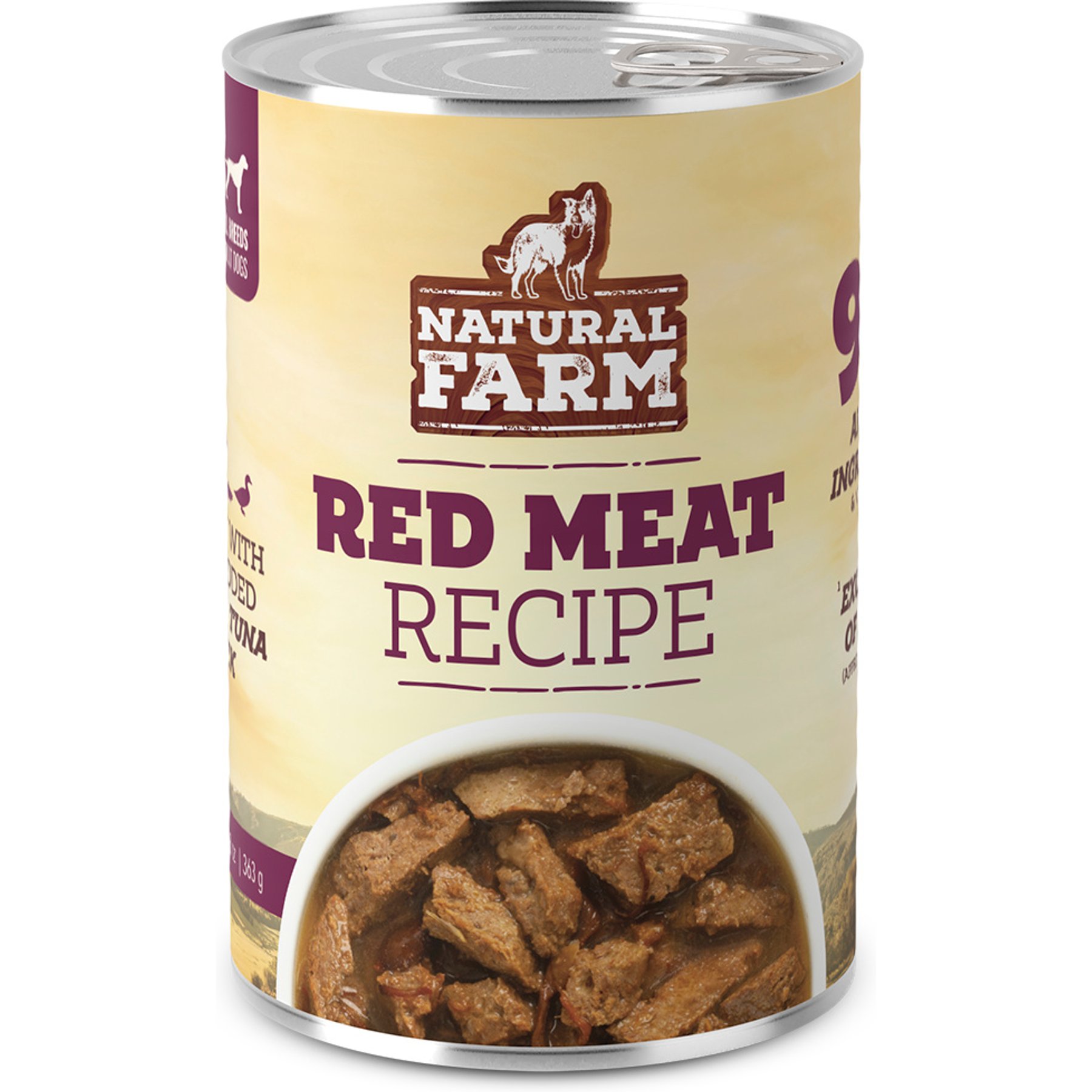 Natural Farm Adult Grain-Free 95% Animal Ingredients Beef Recipe Canned Wet Dog Food, 12-oz can, case of 12