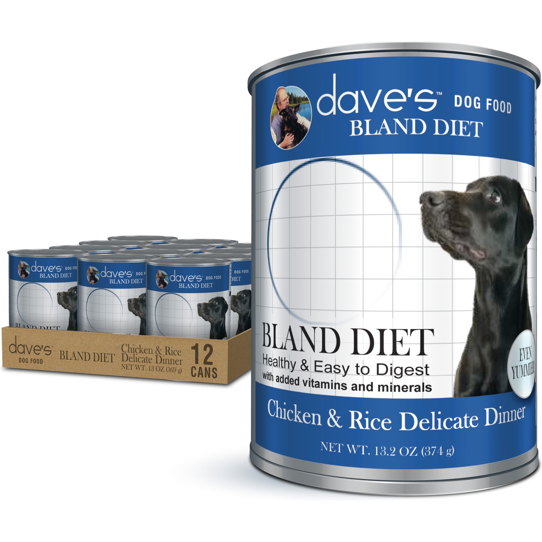 Dave's Pet Food Restricted Bland Diet Sensitive Stomach Digestive Care Chicken & Rice Canned Wet Dog Food