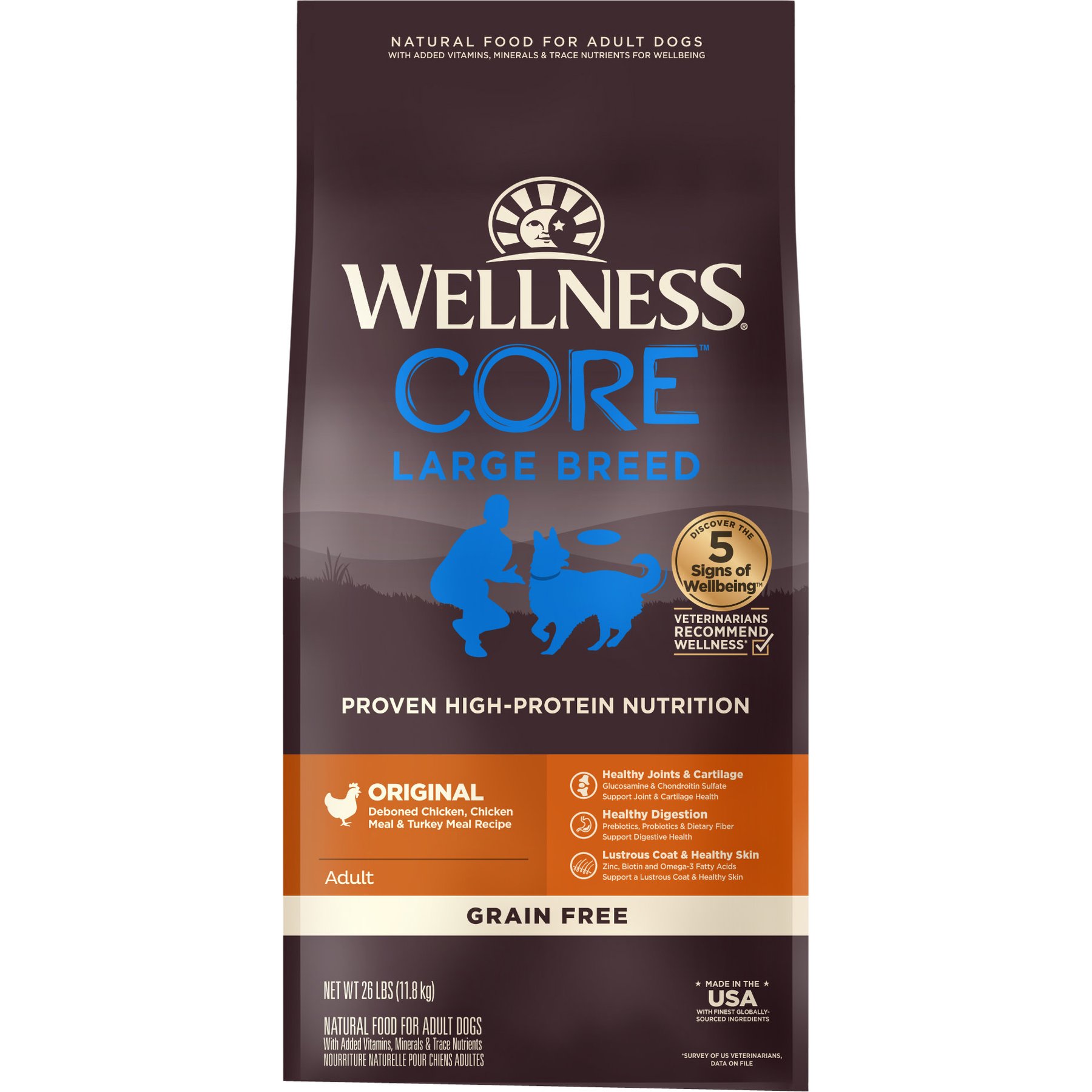 Wellness CORE Grain-Free Large Breed Chicken & Turkey Recipe Natural Dry Dog Food