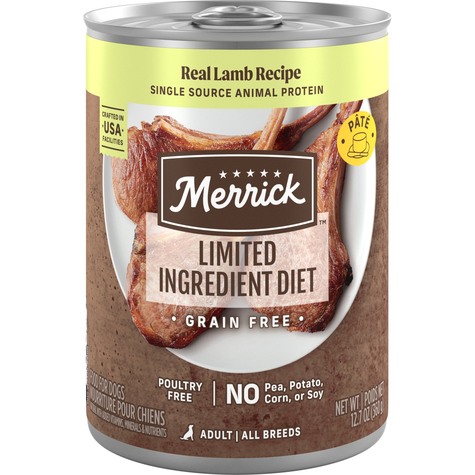 Merrick Limited Ingredient Diet Grain-Free Wet Dog Food Real Lamb Recipe