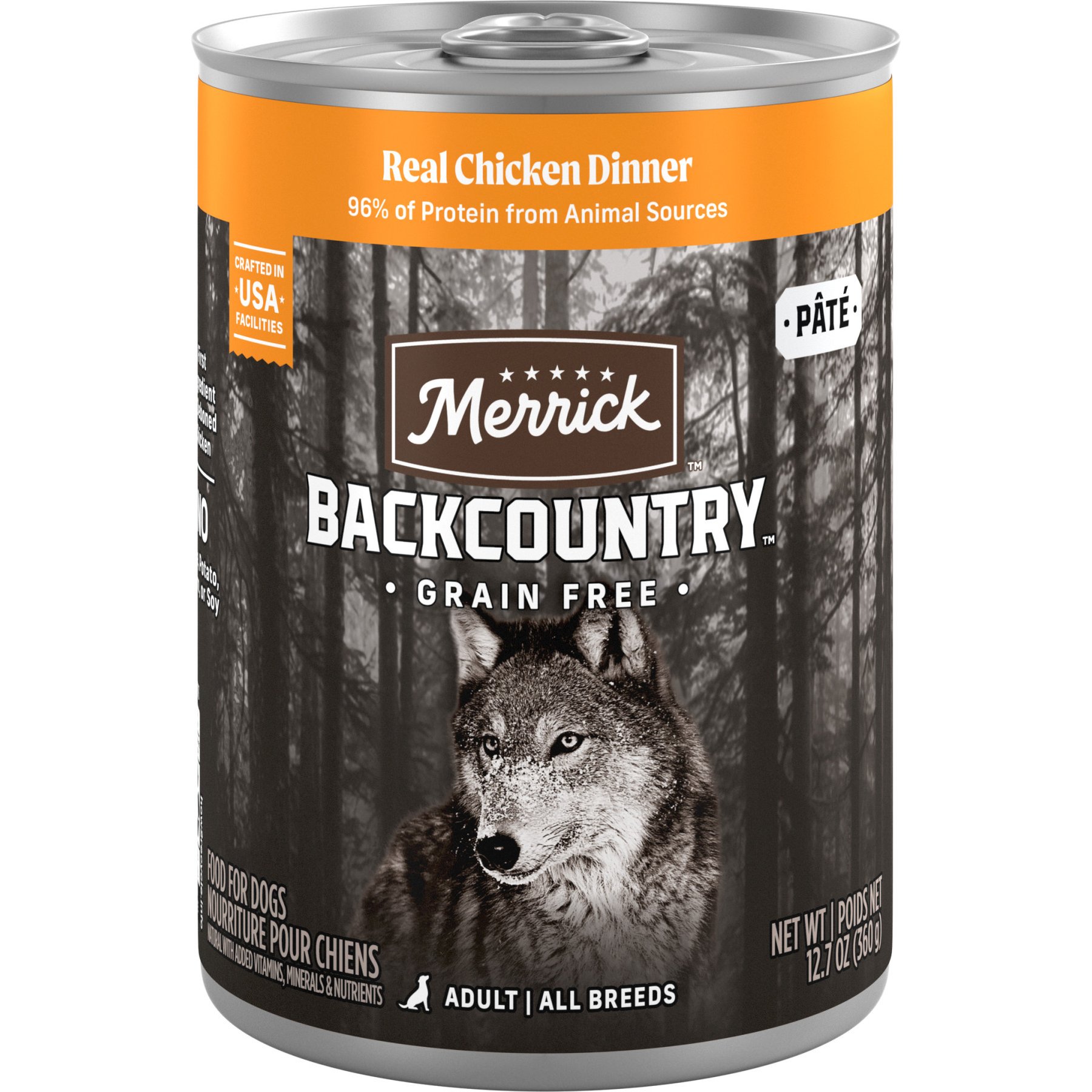 Merrick Backcountry Grain-Free Wet Dog Food 96% Real Chicken Recipe