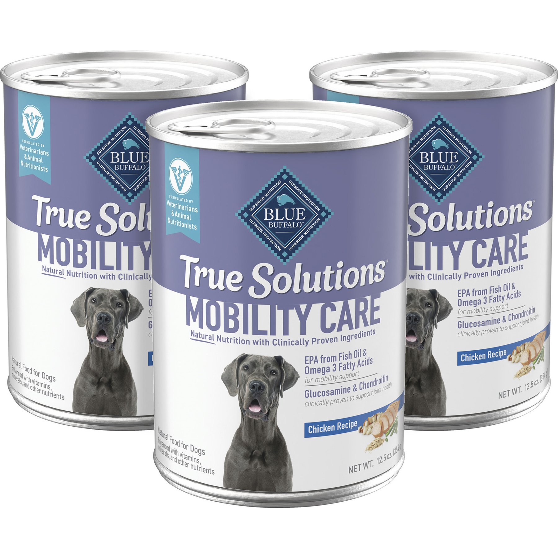 Blue Buffalo Blue Buffalo True Solutions Mobility Care Formula Chicken Recipe Wet Dog Food, 12.5-oz can, case of 3 dog food package