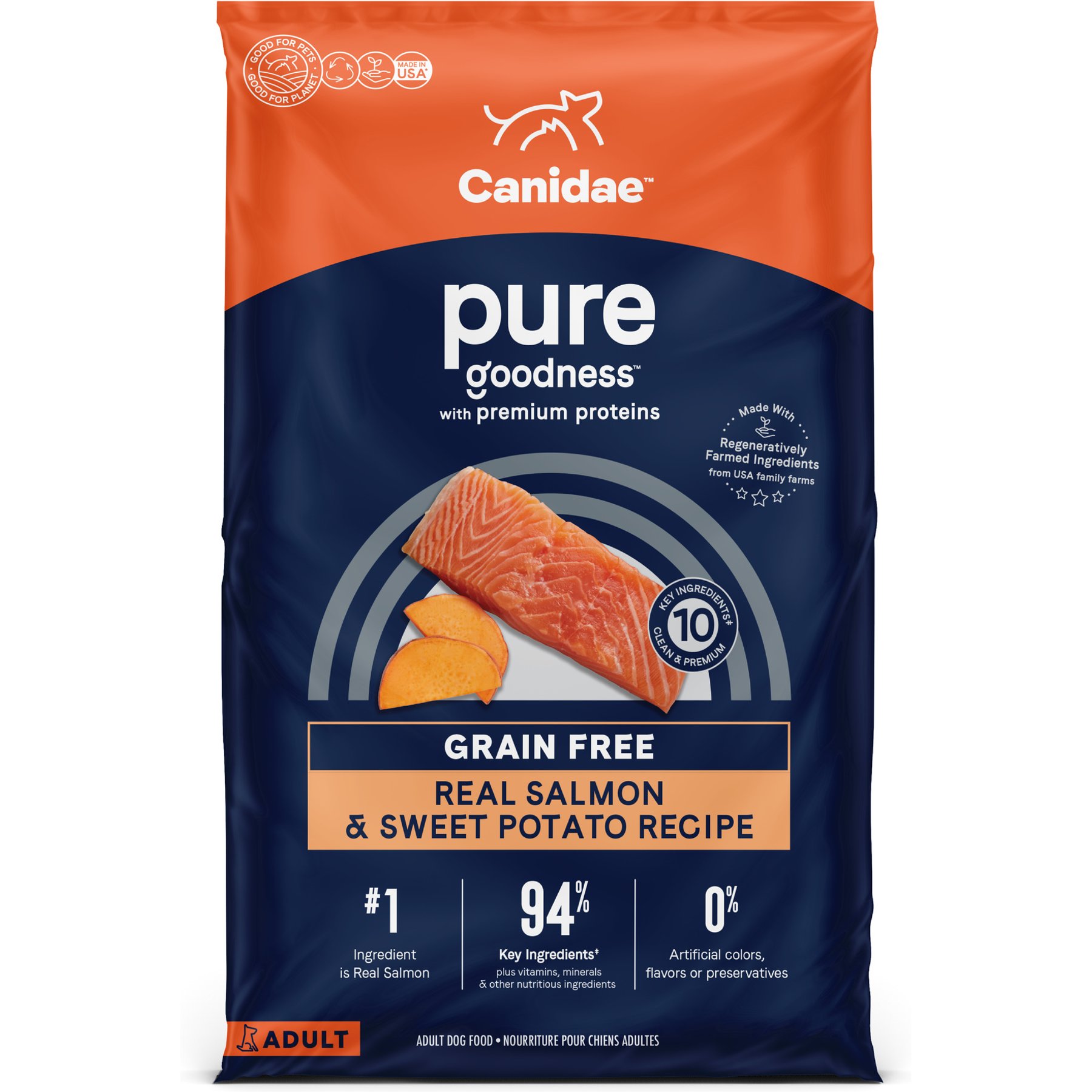CANIDAE Pure Farm to Bowl Wild-Caught Salmon & Sweet Potato Recipe Dry Dog Food