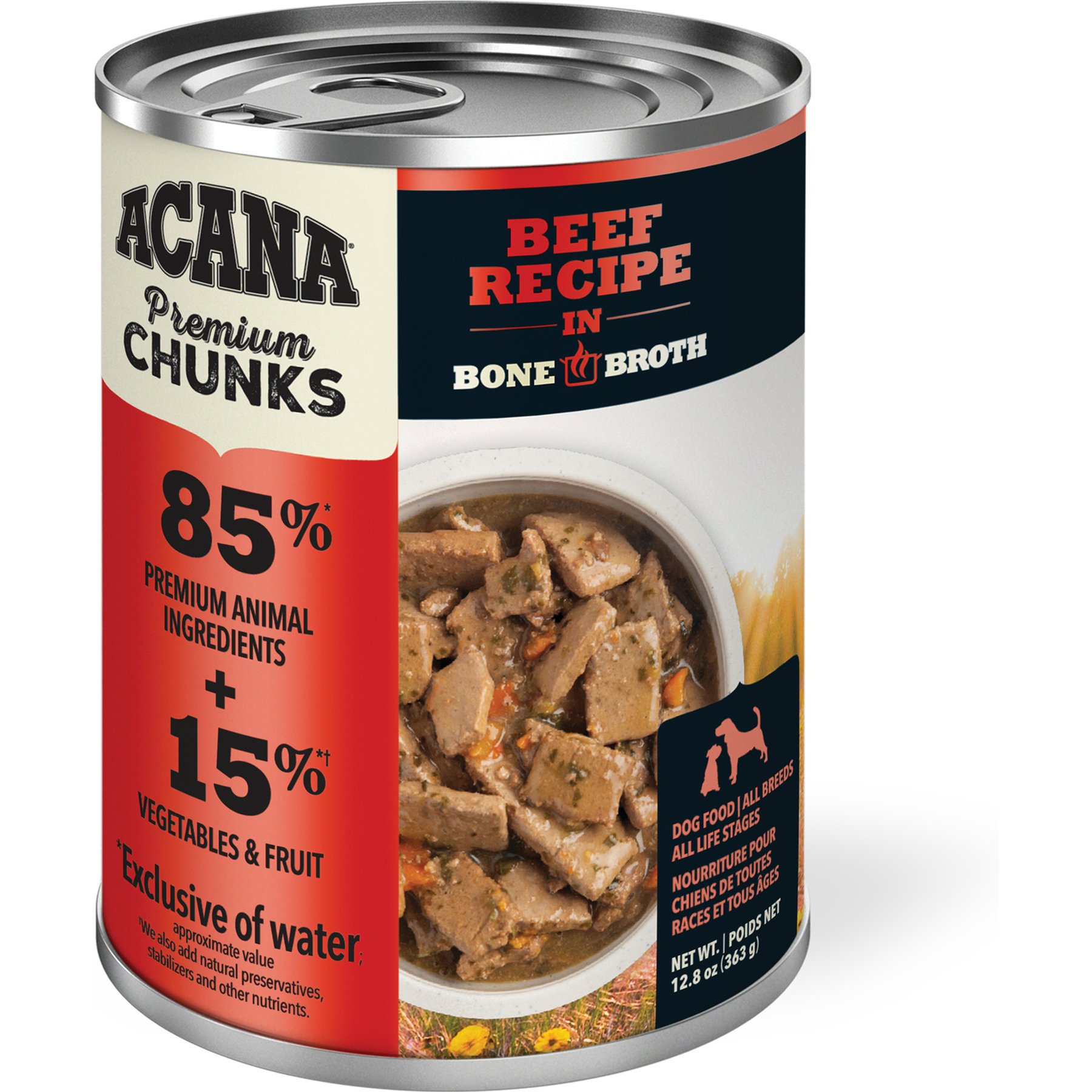 ACANA Premium Chunks Beef in Bone Broth Grain-Free Wet Dog Food