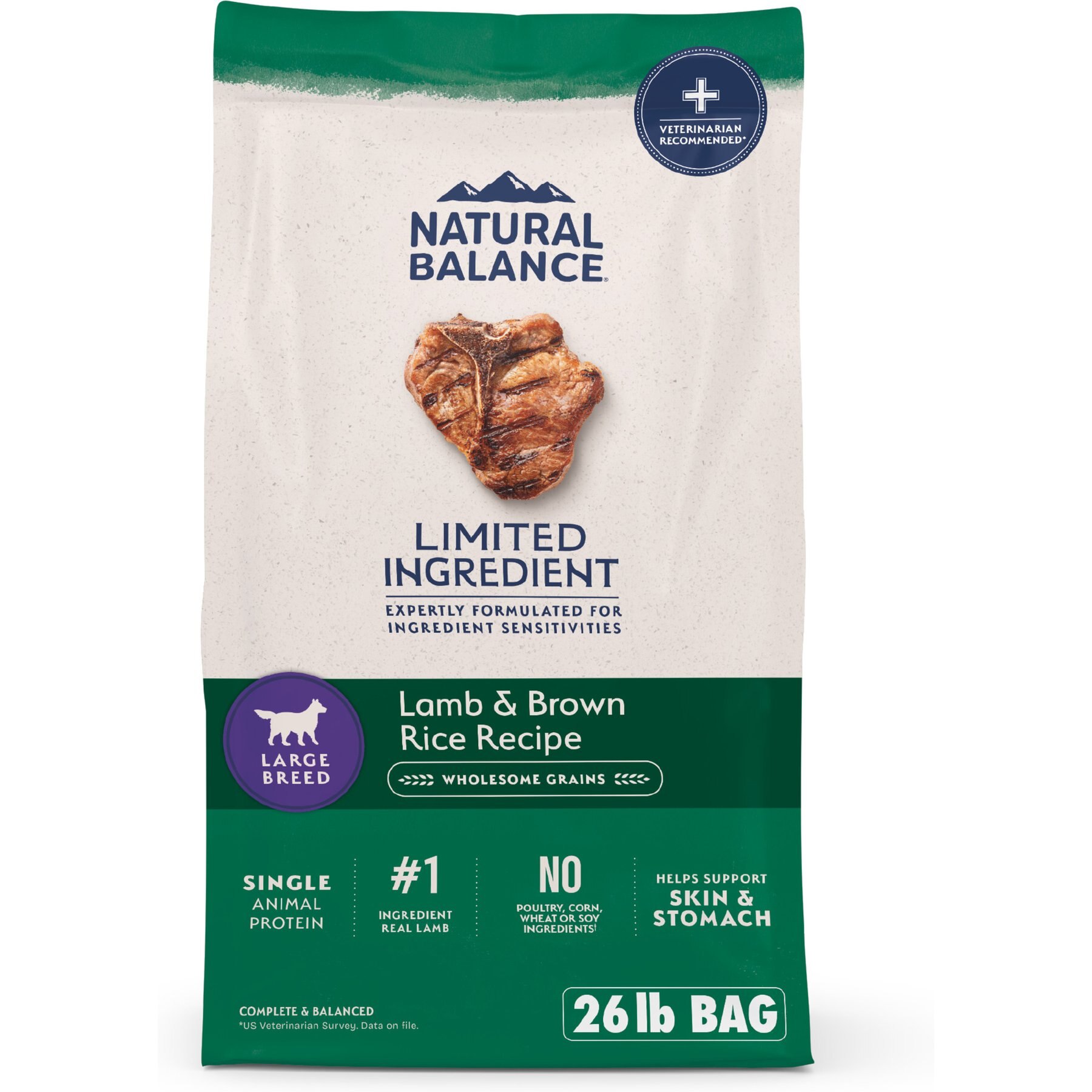 Natural Balance L.I.D. Limited Ingredient Diets Lamb & Brown Rice Formula Large Breed Dry Dog Food