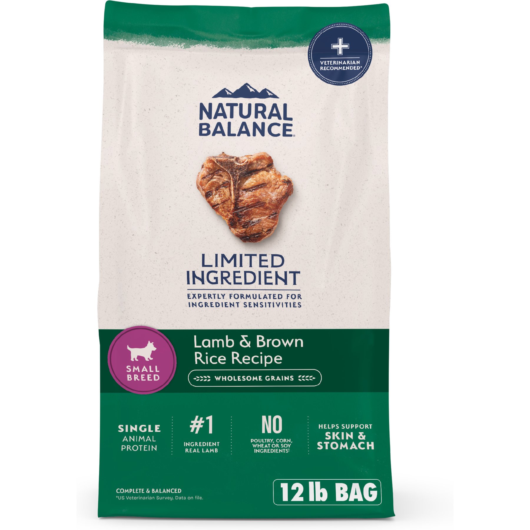 Natural Balance Limited Ingredient Lamb & Brown Rice Small Breed Bites Recipe Dry Dog Food