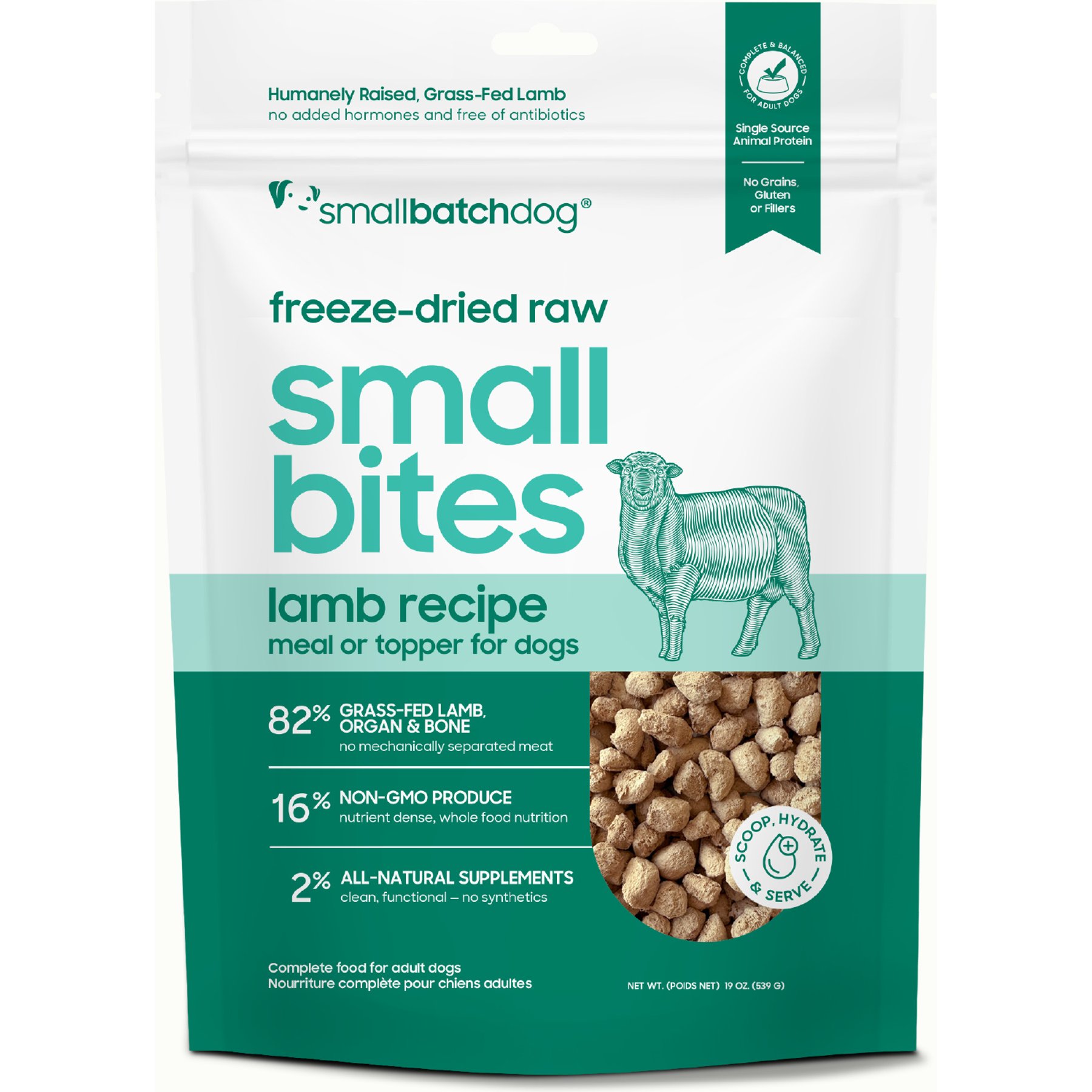 Smallbatch Pets Freeze-Dried Lamb Small Bites Dog Food