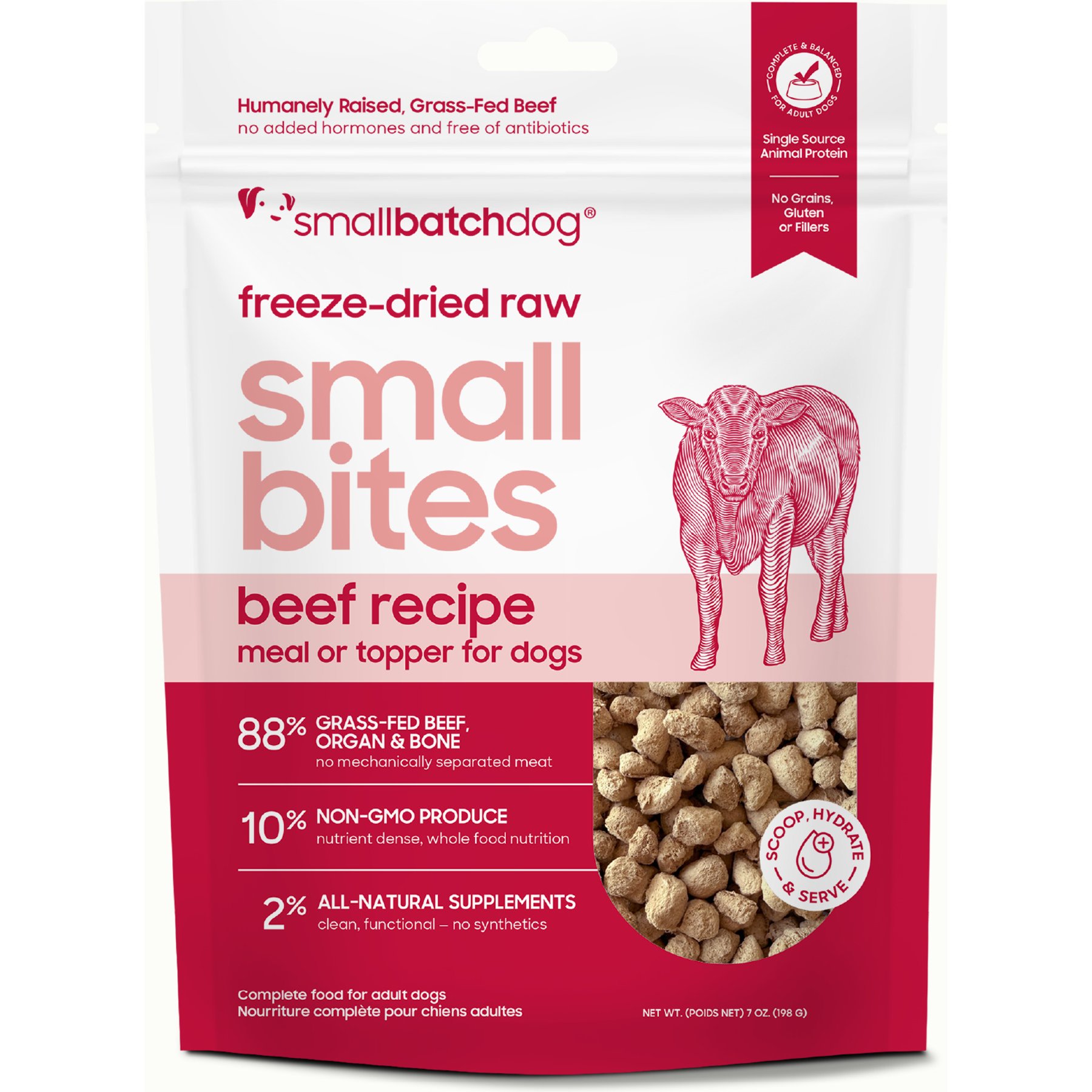 Smallbatch Pets Freeze-Dried Beef Small Bites Dog Food