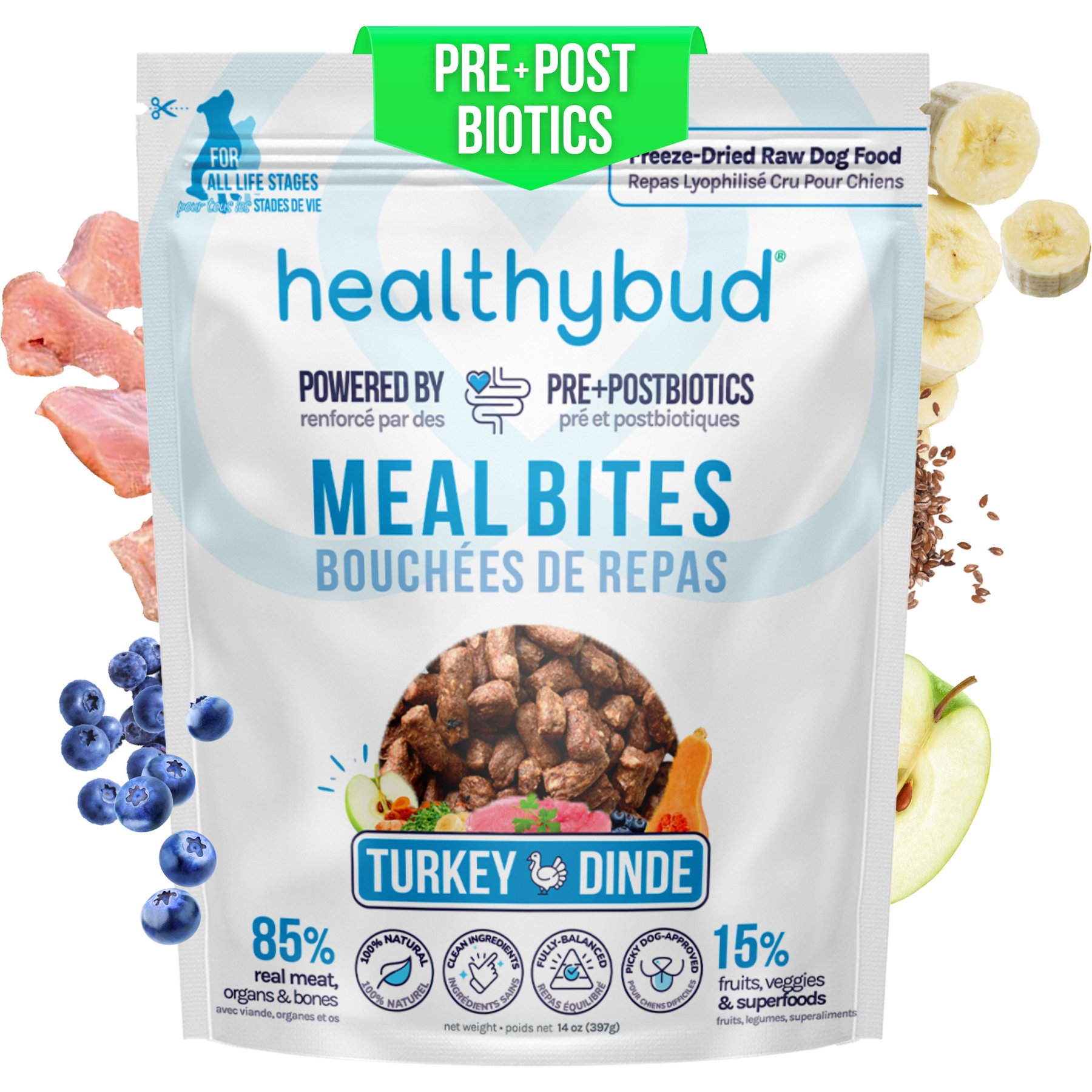 Healthybud Turkey Meal Bites Freeze-Dried Dog Food