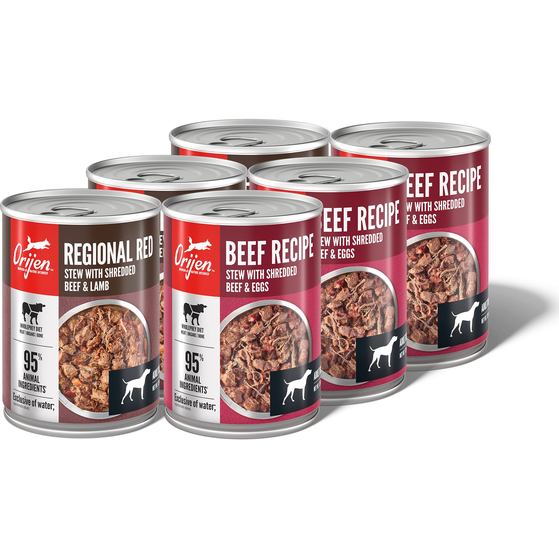 ORIJEN Regional Red & Beef Variety Pack Real Meat Shreds Wet Dog Food