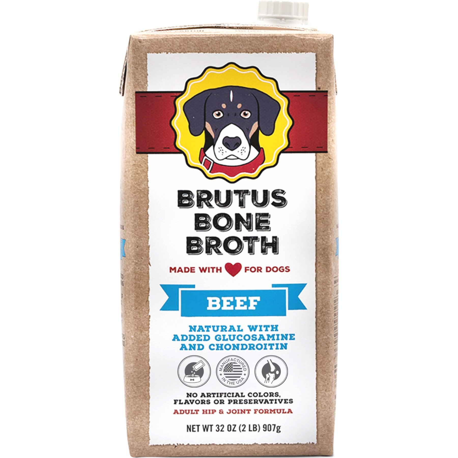 Brutus Broth Beef Bone Broth Hip & Joint with Glucosamine Dog Food Topper