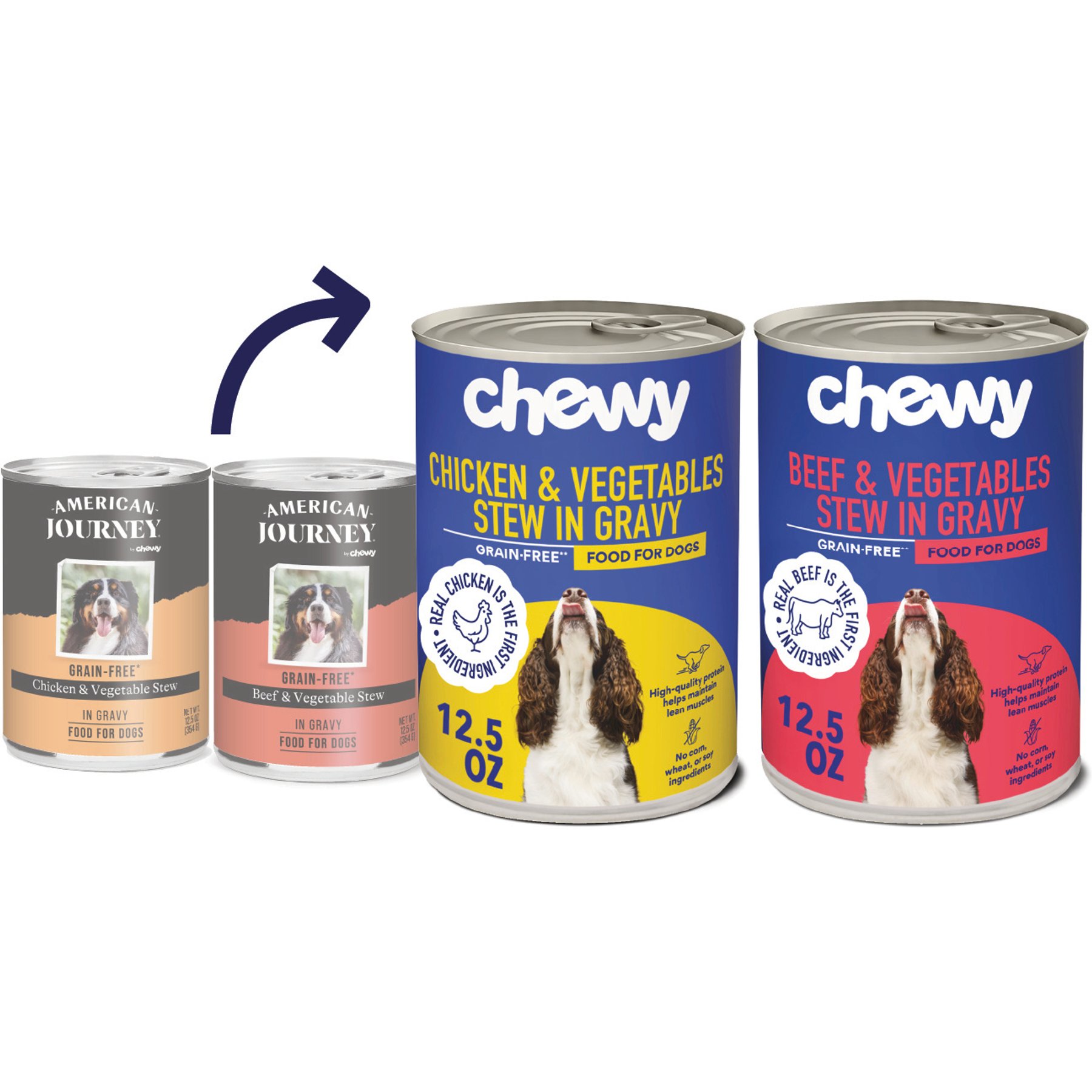 Chewy Stews Poultry & Beef Variety Pack Grain-Free Canned Dog Food (FORMERLY AMERICAN JOURNEY)