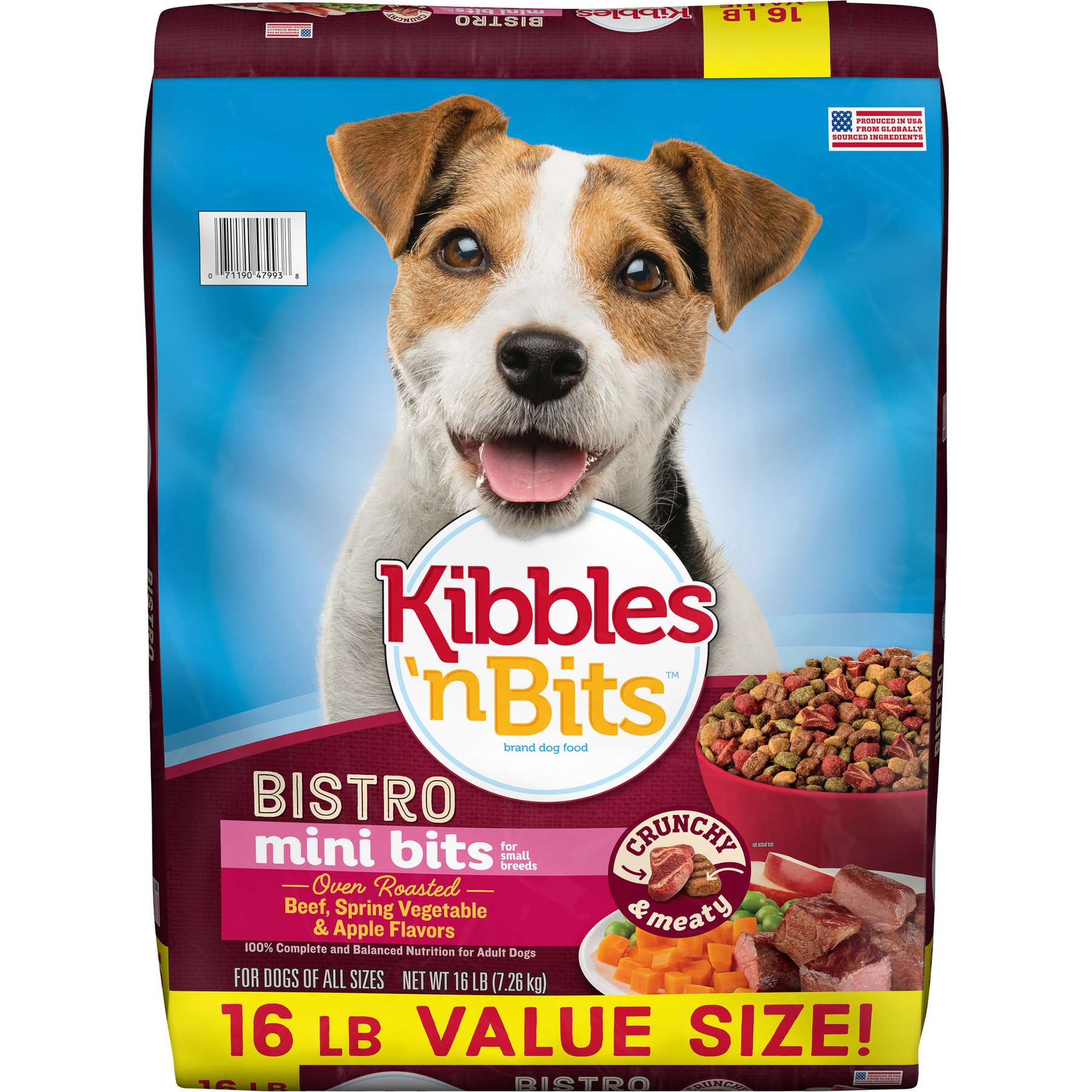 Kibbles 'n Bits Bistro Mini Bits Beef, Vegetable & Apple Flavors Small Breed Dry Dog Food