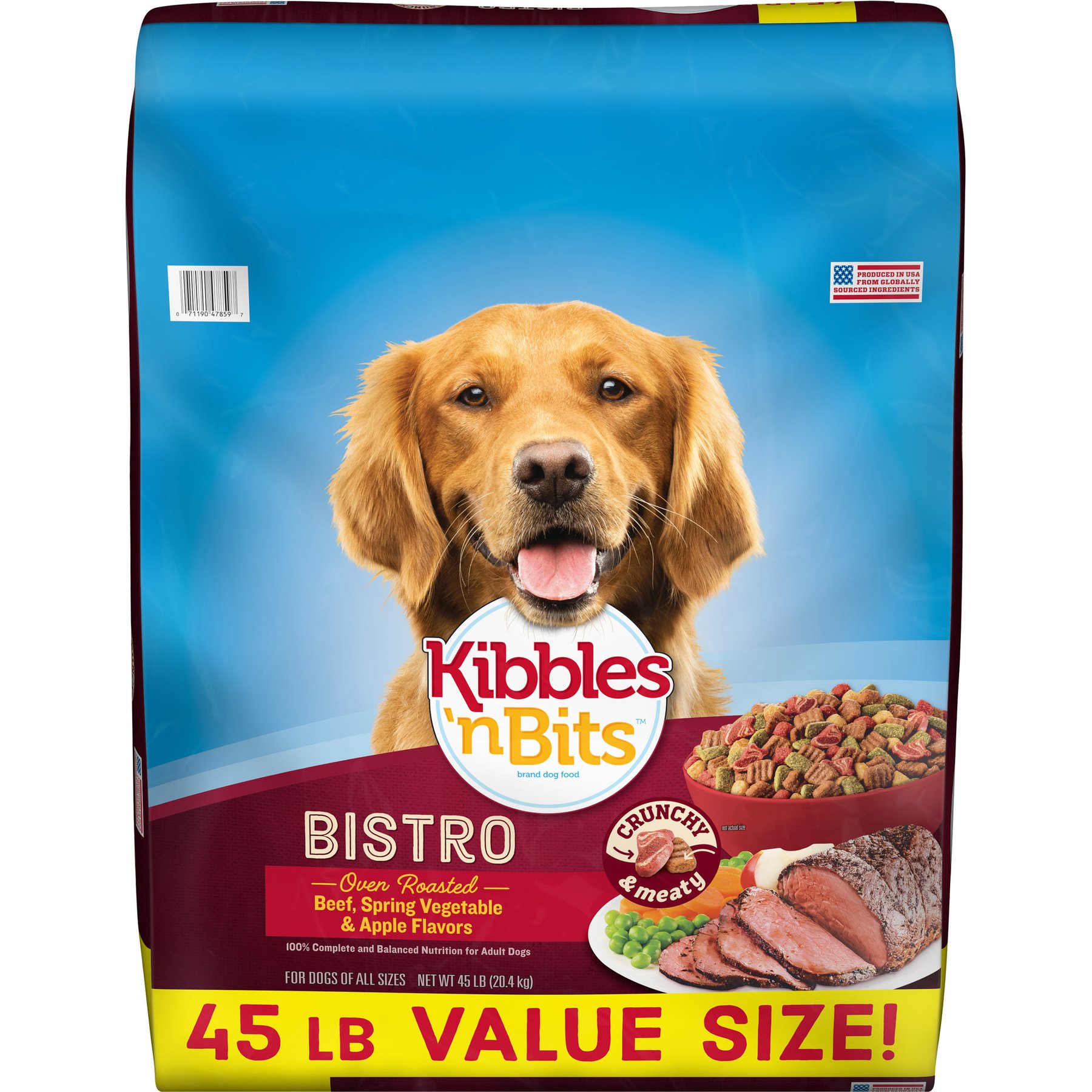 Kibbles 'n Bits Bistro Oven Roasted Beef, Spring Vegetable & Apple Flavor Dry Dog Food