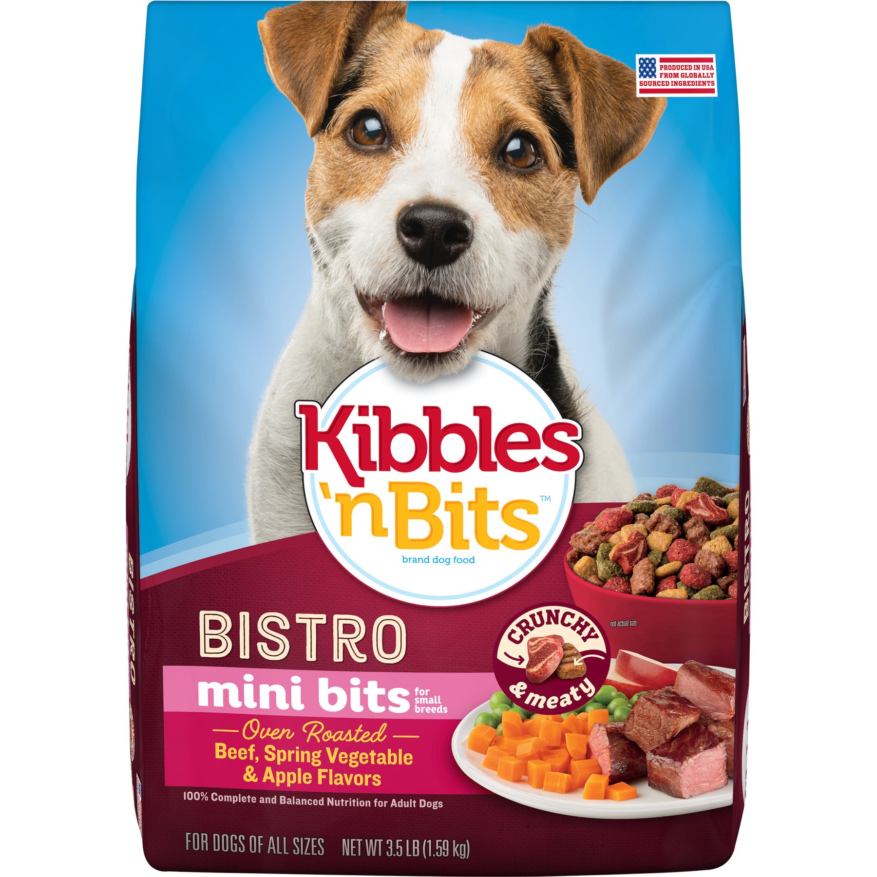 Kibbles 'n Bits Bistro Mini Bits Beef, Vegetable & Apple Small Breed Dry Dog Food