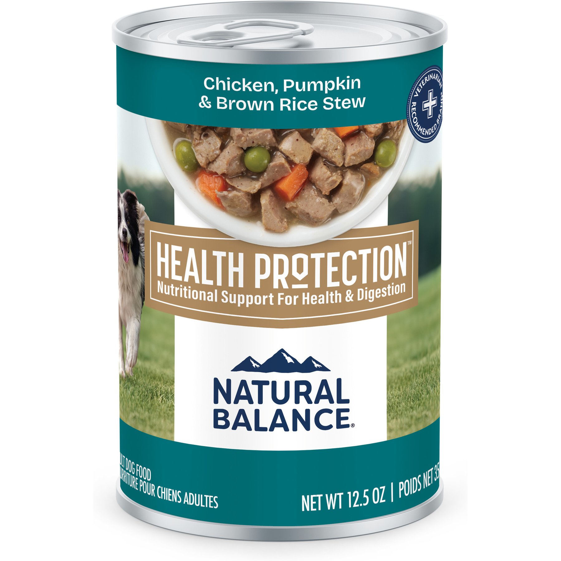 Natural Balance Health Protection Chicken, Pumpkin & Brown Rice Stew Wet Dog Food, 12.5-oz can, case of 6