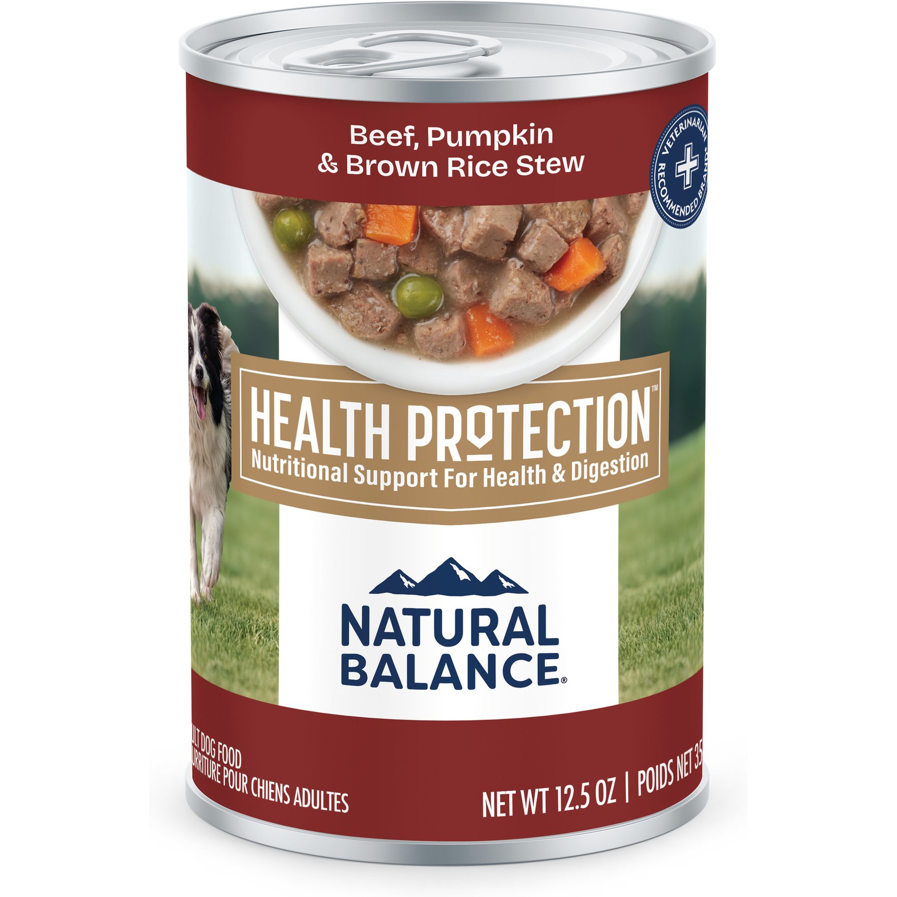 Natural Balance Health Protection Beef, Pumpkin & Brown Rice Stew Wet Dog Food, 12.5-oz can, case of 6