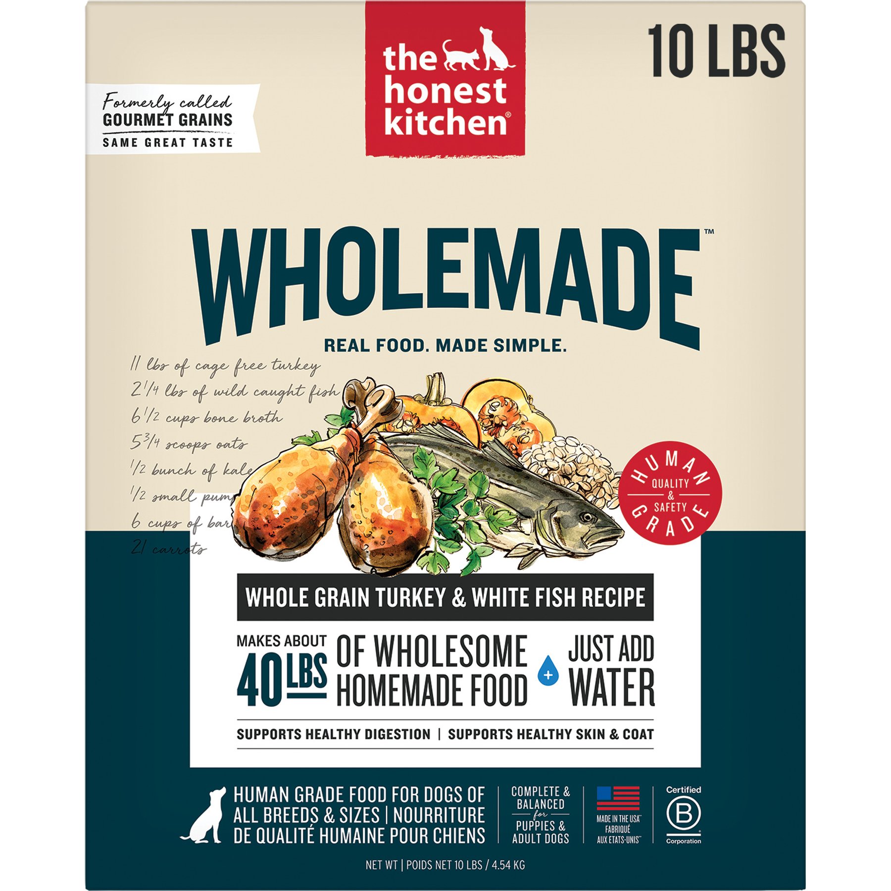 The Honest Kitchen Wholemade Whole Grain Turkey & White Fish Dog Food