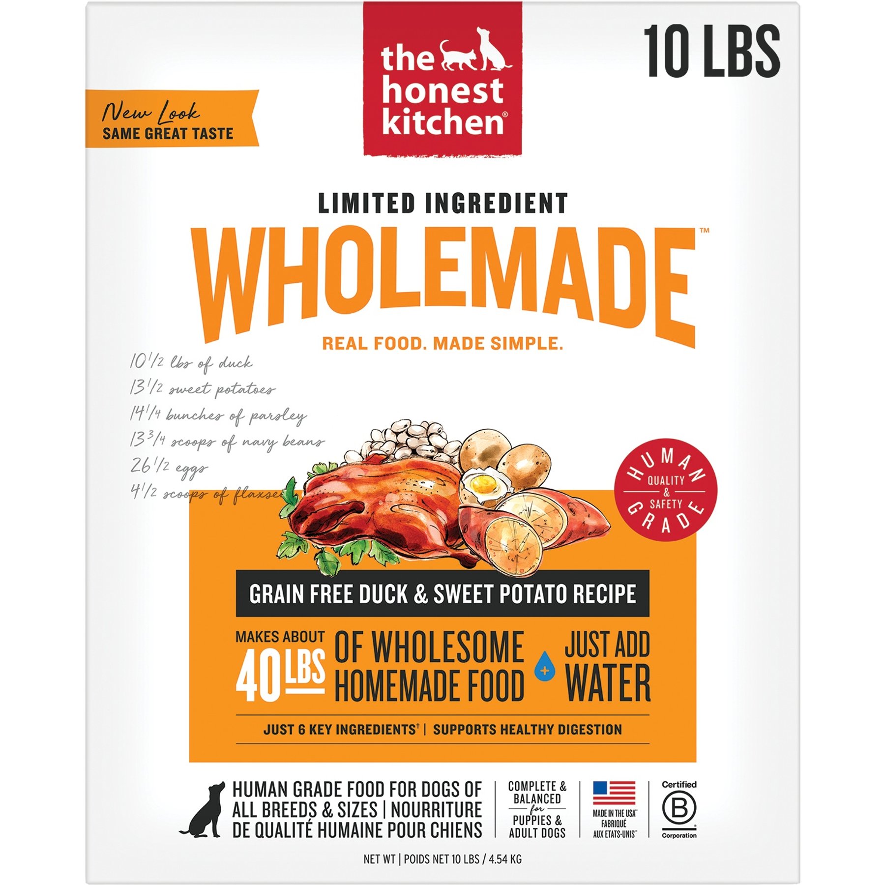 The Honest Kitchen Wholemade Limited Ingredient Duck & Sweet Potato Dog Food