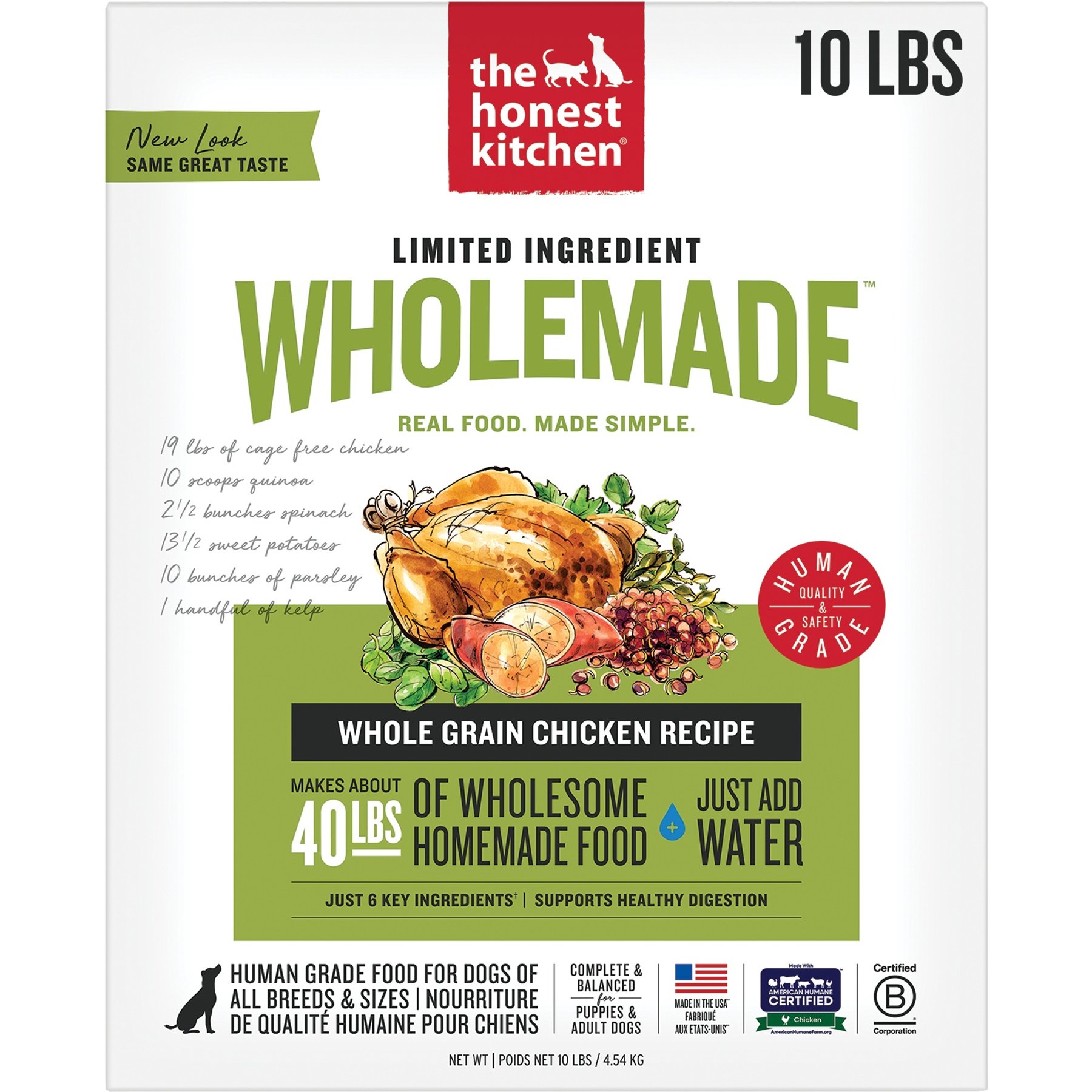 The Honest Kitchen Wholemade Limited Ingredient Chicken Dog Food