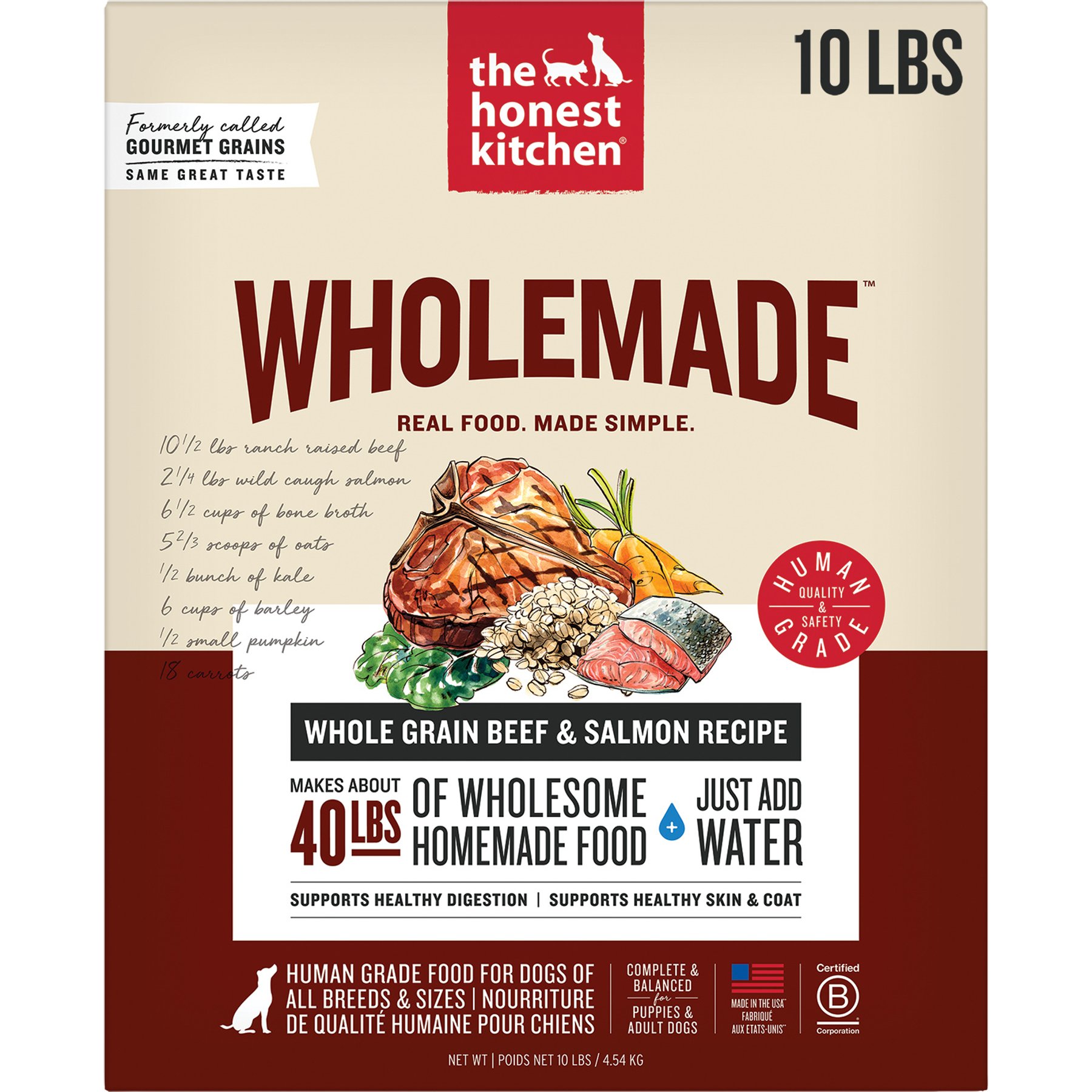 The Honest Kitchen Wholemade Whole Grain Beef & Salmon Dog Food