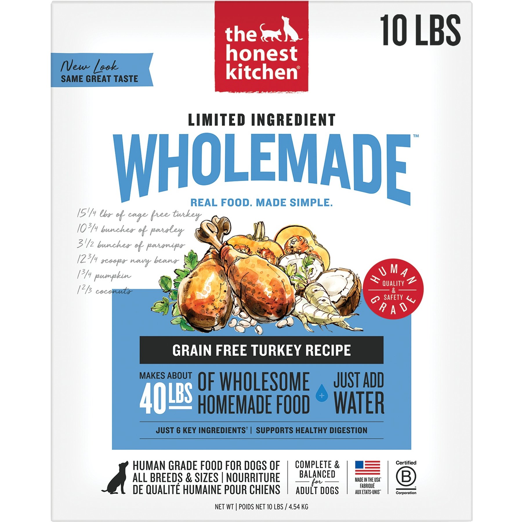 The Honest Kitchen Wholemade Limited Ingredient Turkey Dog Food