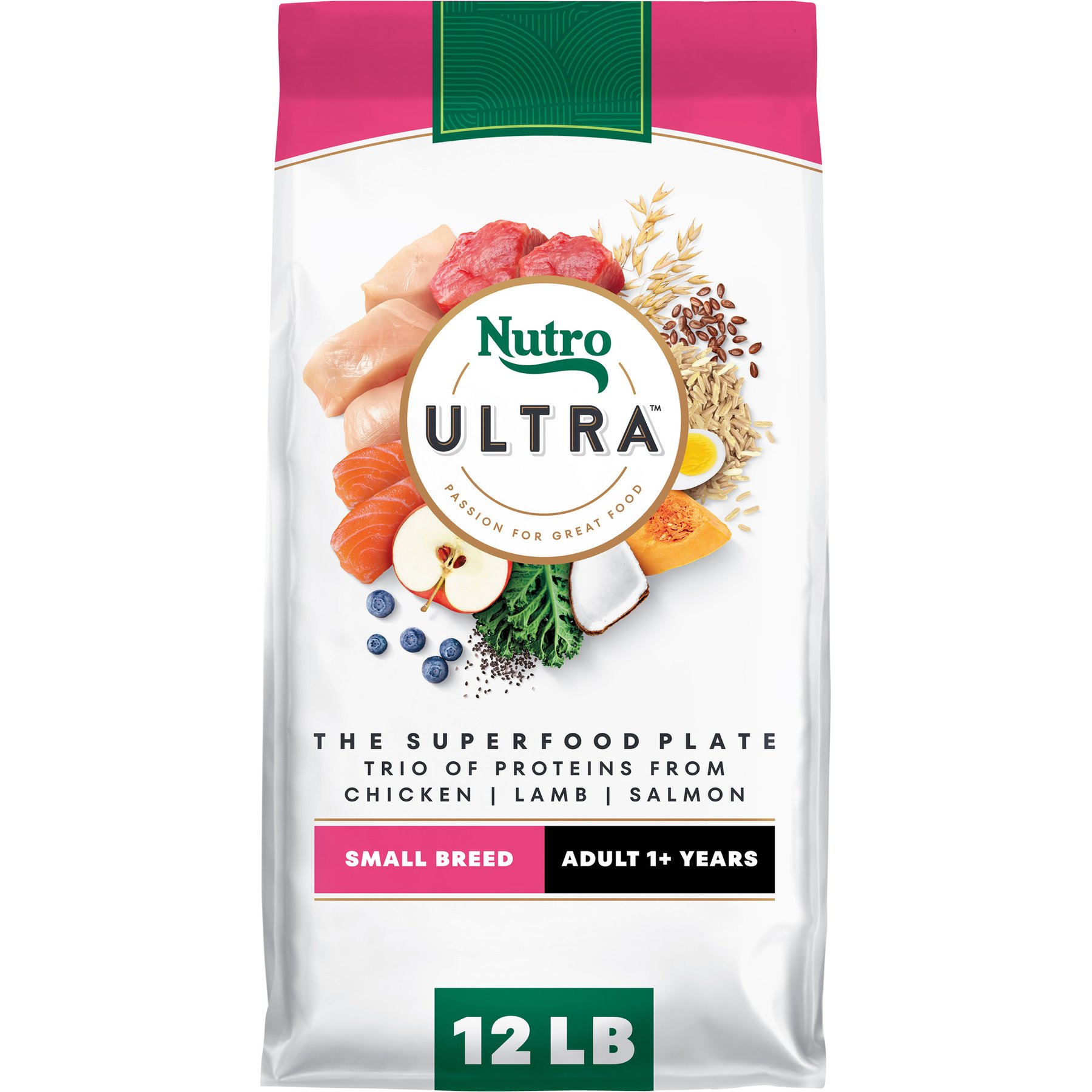 Nutro Ultra Adult Small Breed Trio of Proteins High Protein Chicken, Lamb & Salmon Dry Dog Food