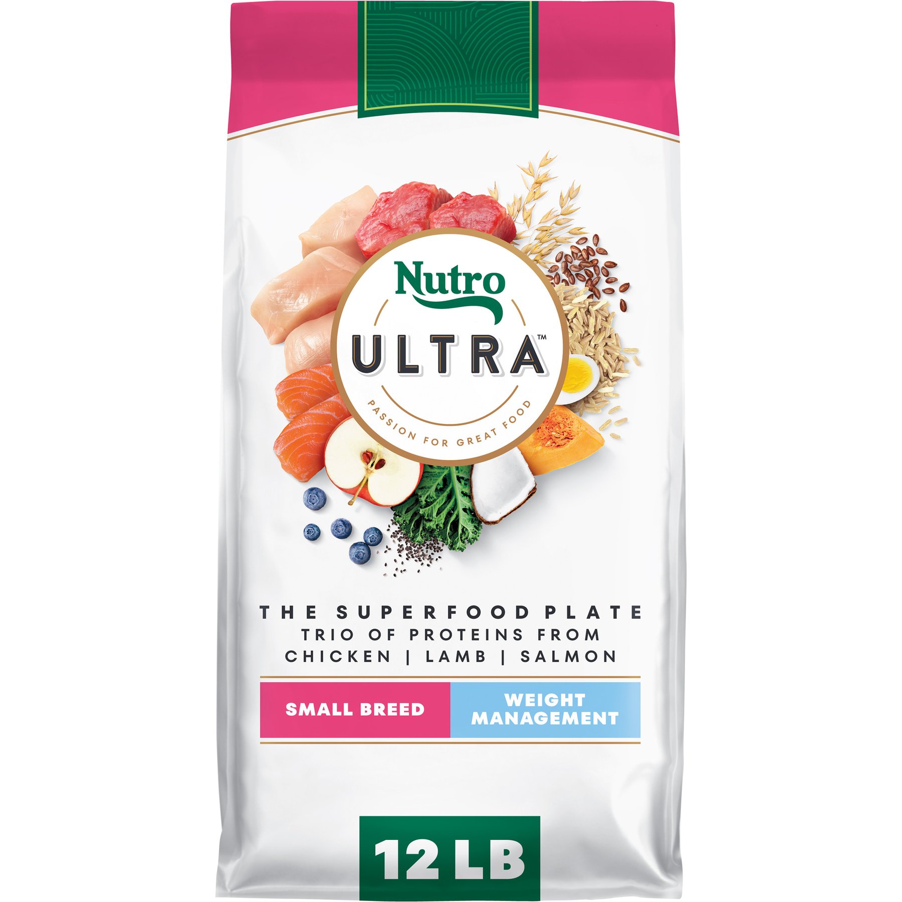 Nutro Ultra Adult Small Breed Weight Management High Protein Chicken, Lamb & Salmon Dry Dog Food