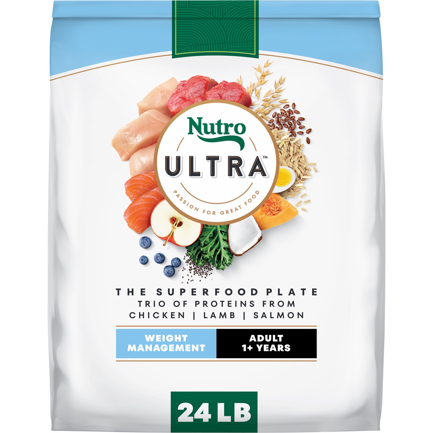 Nutro Ultra Adult Weight Management Trio of Proteins High Protein Chicken, Lamb & Salmon Dry Dog Food
