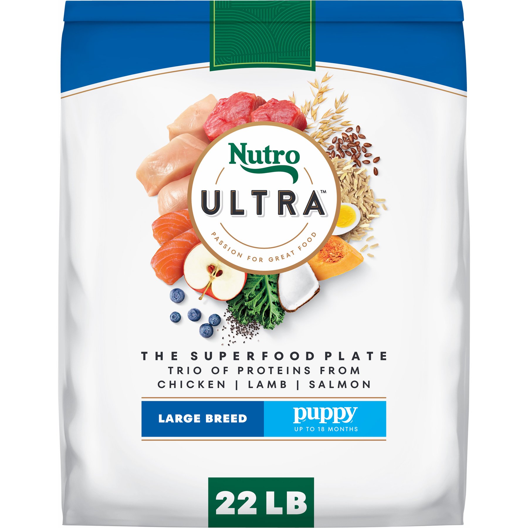 Nutro Ultra Puppy Large Breed High Protein Trio of Proteins Chicken, Lamb & Salmon Dry Dog Food