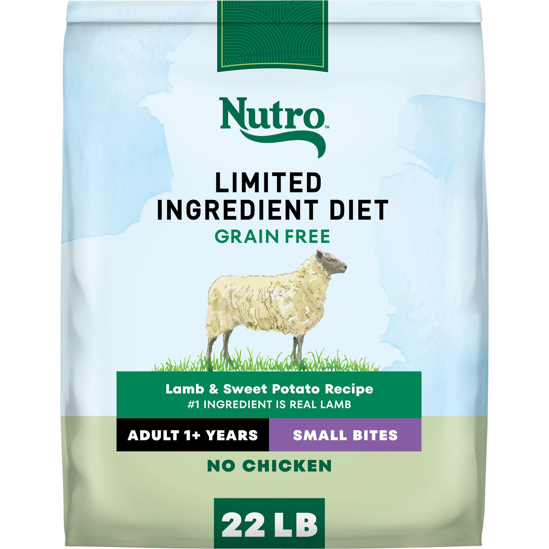 Nutro Limited Ingredient Diet Adult Small Bites Sensitive Support with Real Lamb & Sweet Potato Grain-Free Dry Dog Food
