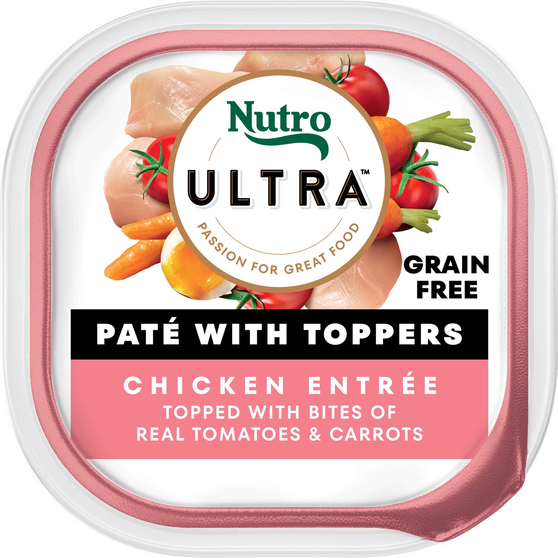 Nutro Ultra Grain-Free Chicken Entree Pate with Tomatoes & Carrots Adult Wet Dog Food Trays