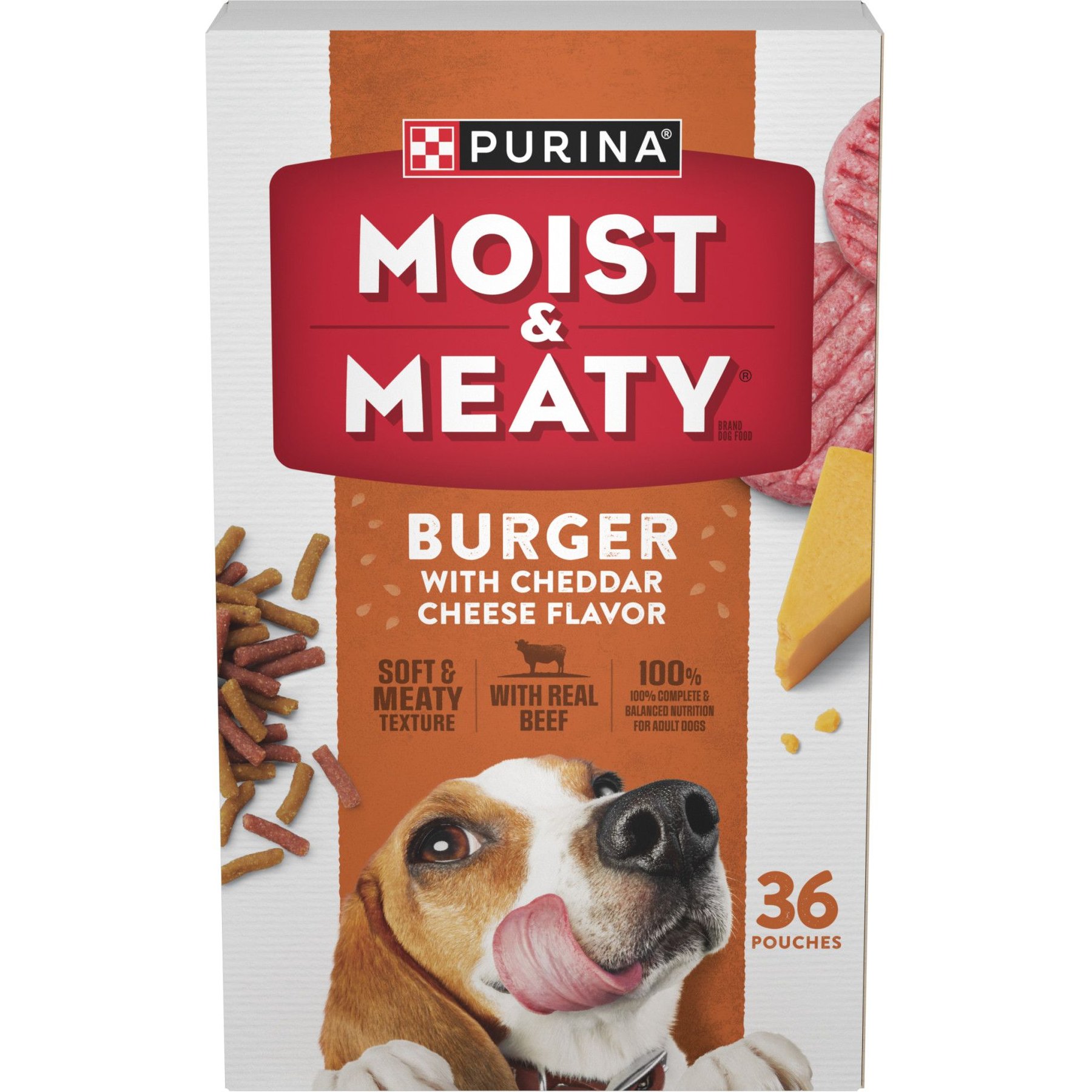 Moist & Meaty Burger with Cheddar Cheese Flavor Dry Dog Food