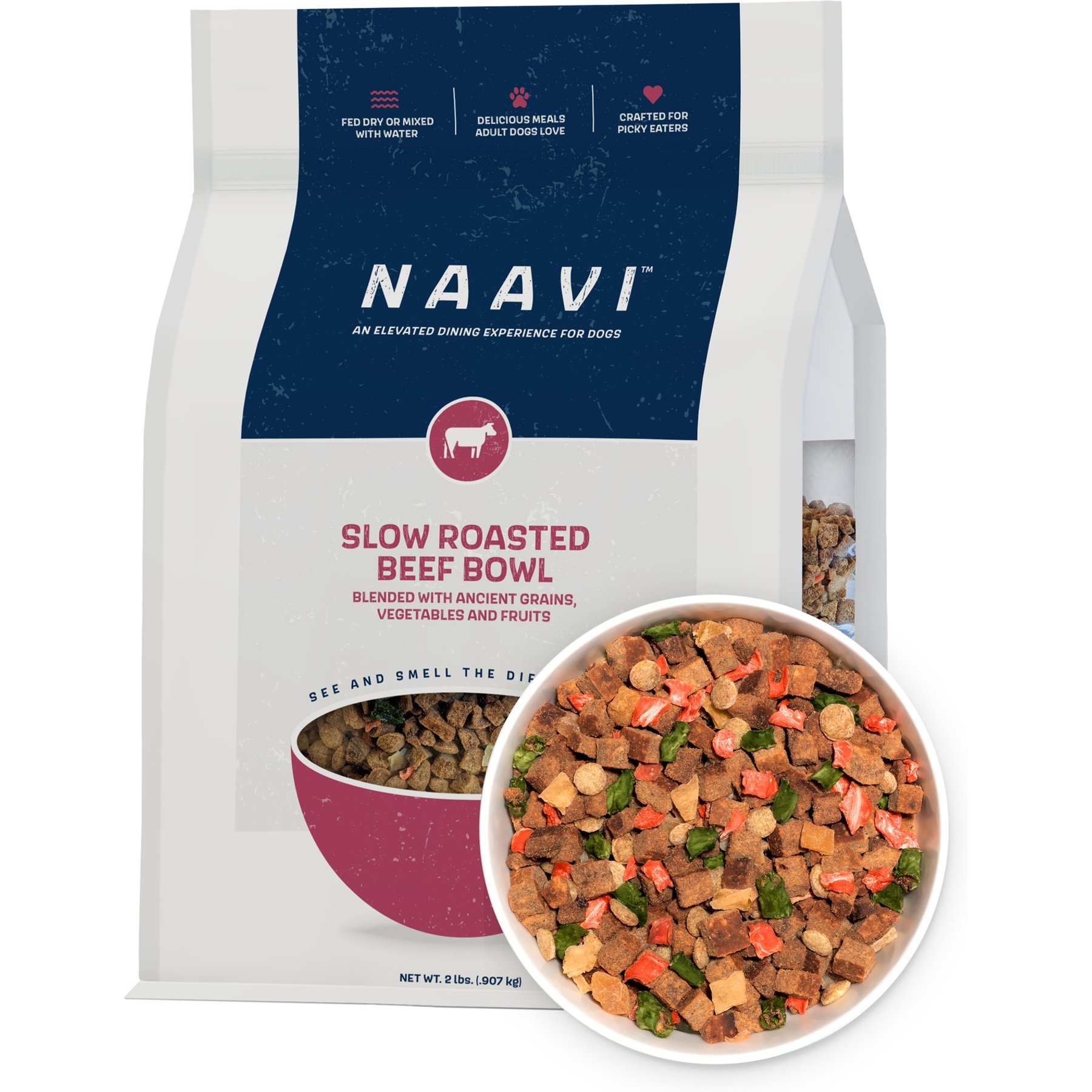 Naavi Naavi Slow Roasted Beef Bowl Air Dried Dog Food dog food