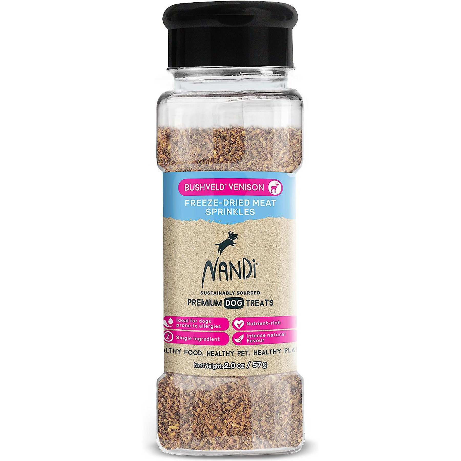 Nandi Bushveld Venison Meat Sprinkles Freeze-Dried Dog Food Topper